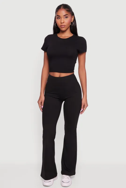 High Waisted Flare Leg Active Pants sold by Rainbow