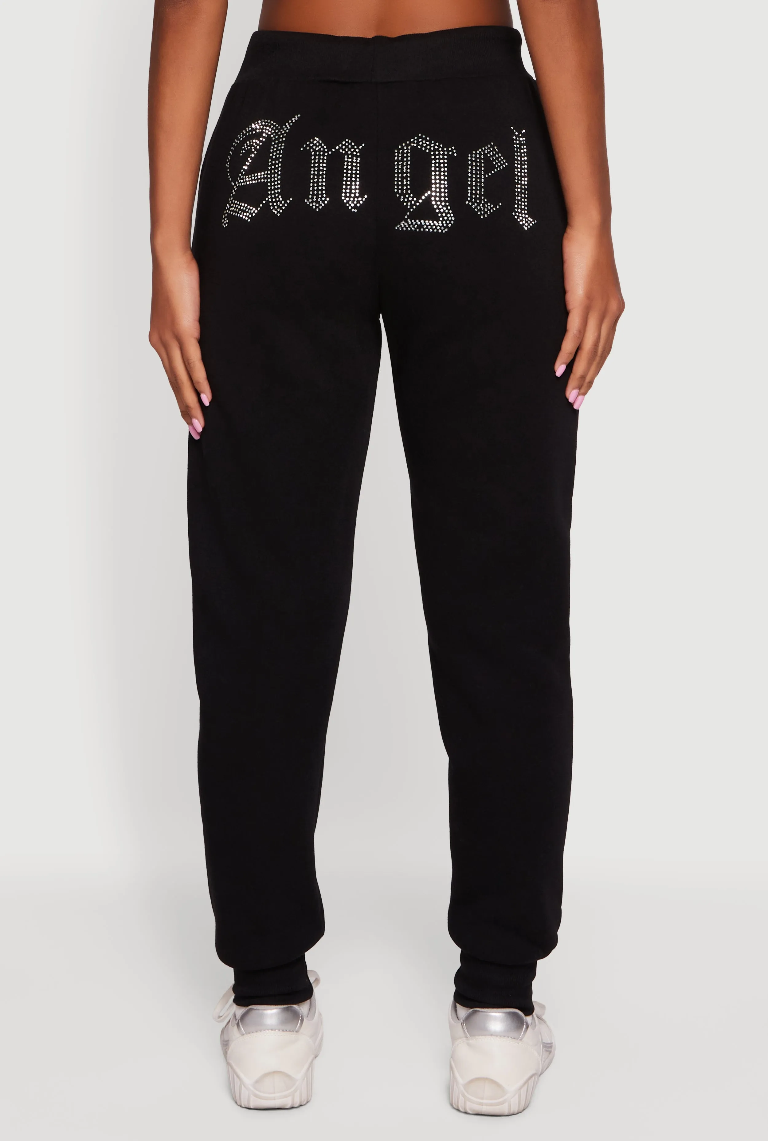 High Waisted Rhinestone Angel Graphic Joggers sold by Rainbow product image thumbnail 5
