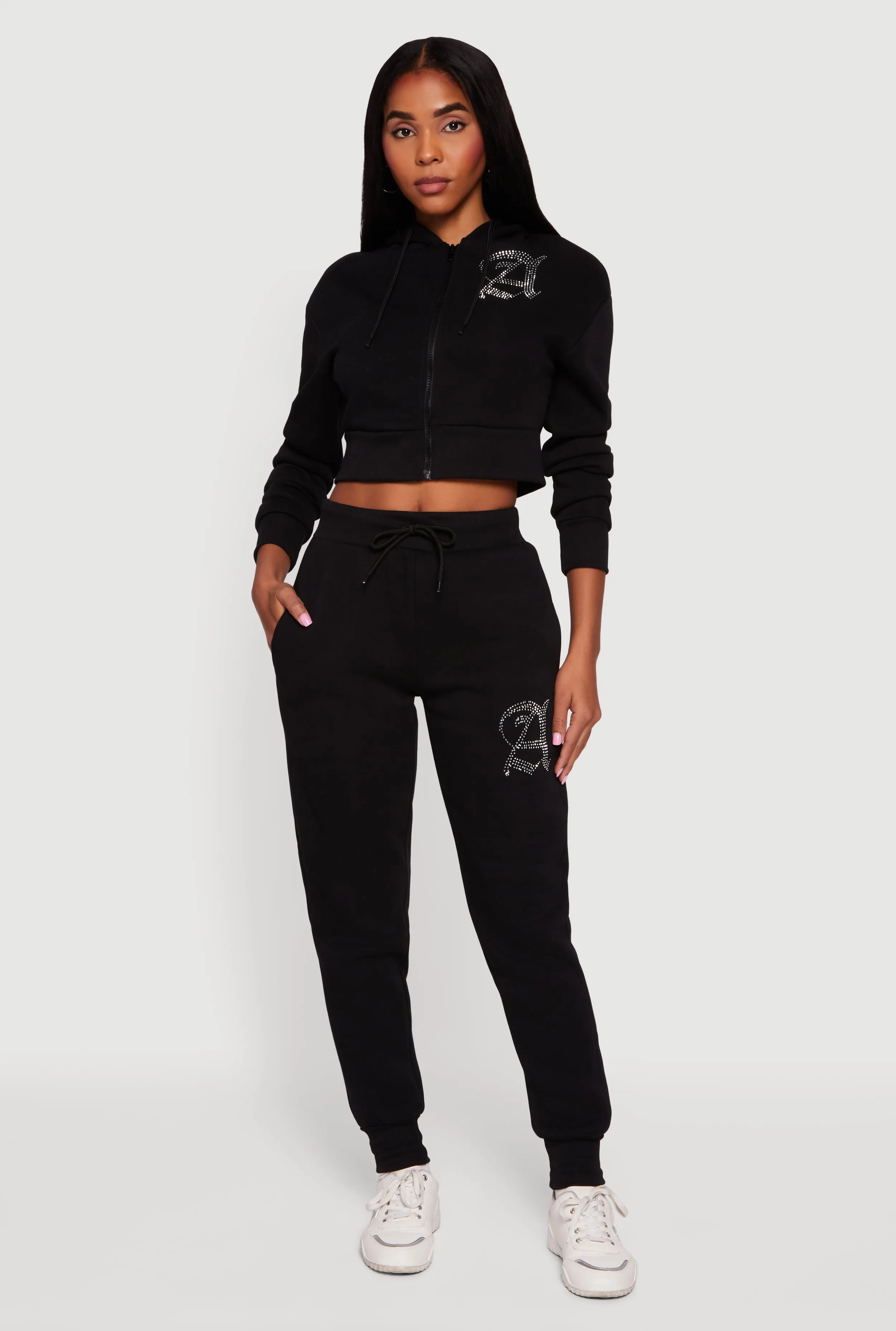 High Waisted Rhinestone Angel Graphic Joggers sold by Rainbow product image thumbnail 2