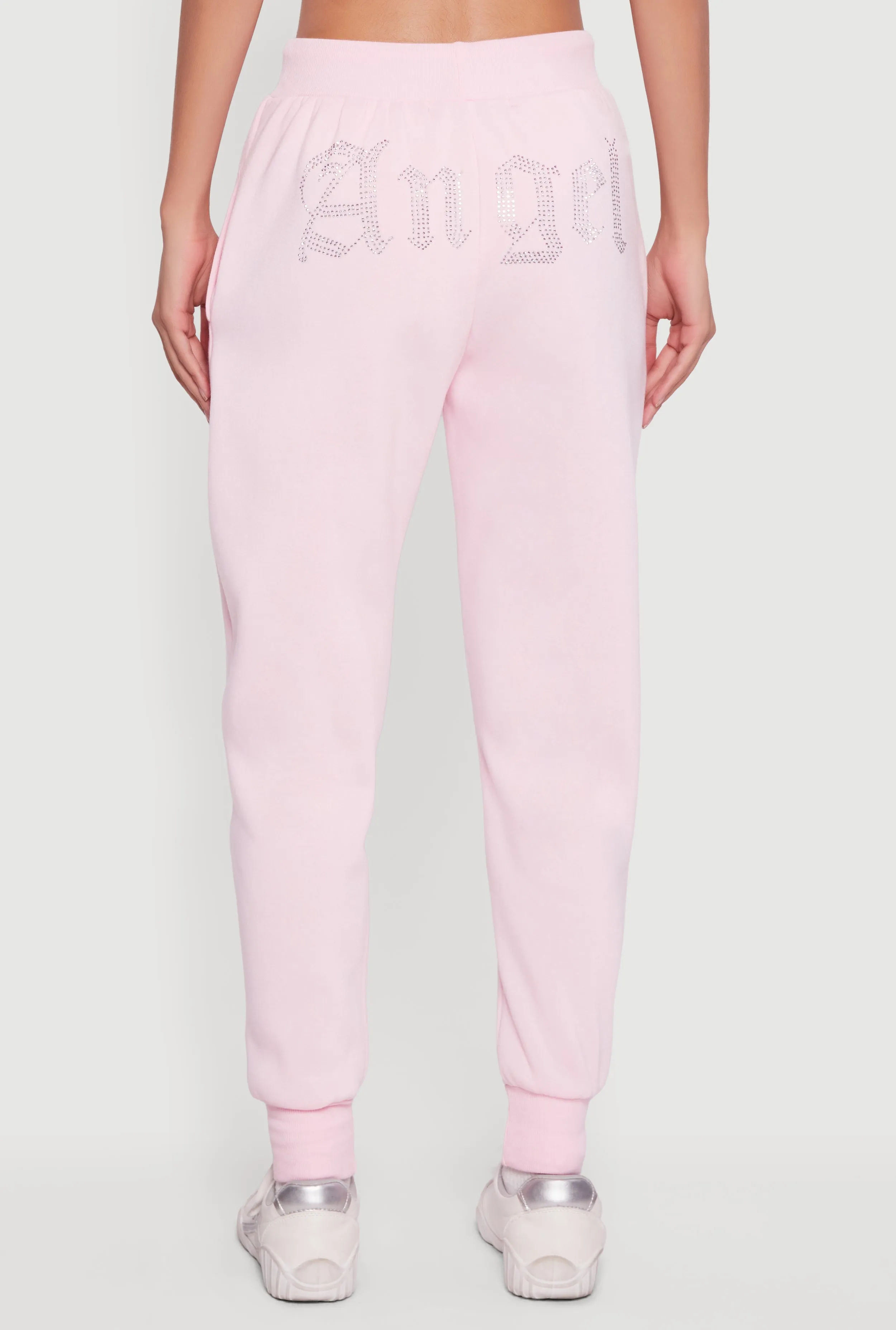 High Waisted Rhinestone Angel Graphic Joggers sold by Rainbow product image thumbnail 5
