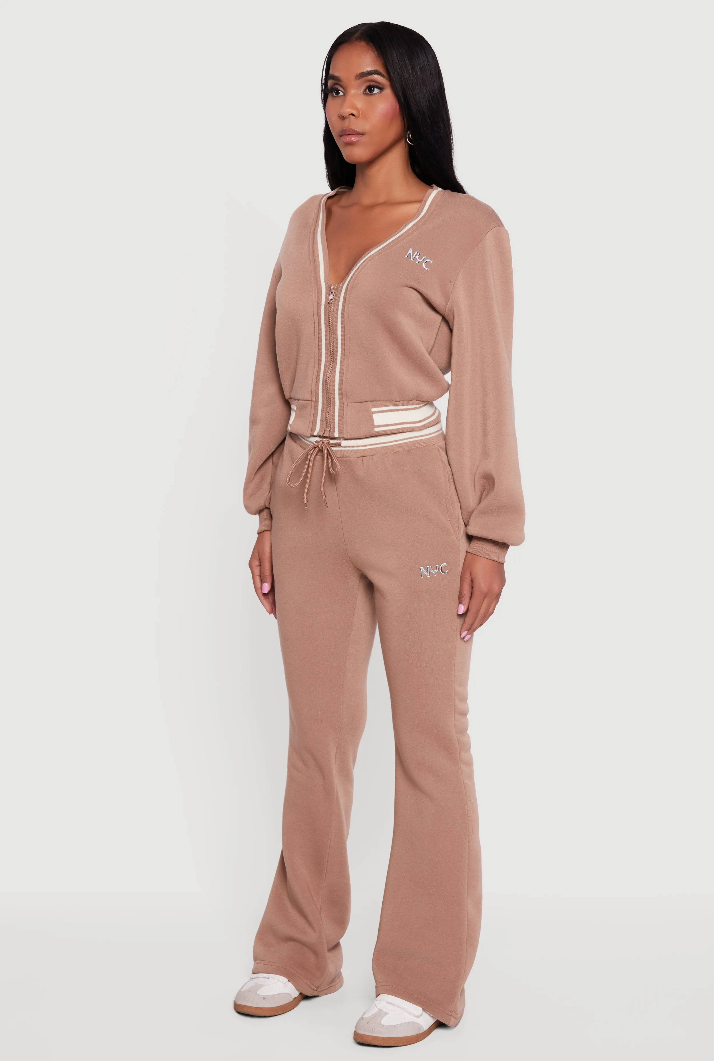 NYC V-Neck Zip Front Cropped Sweatshirt sold by Rainbow product image thumbnail 5