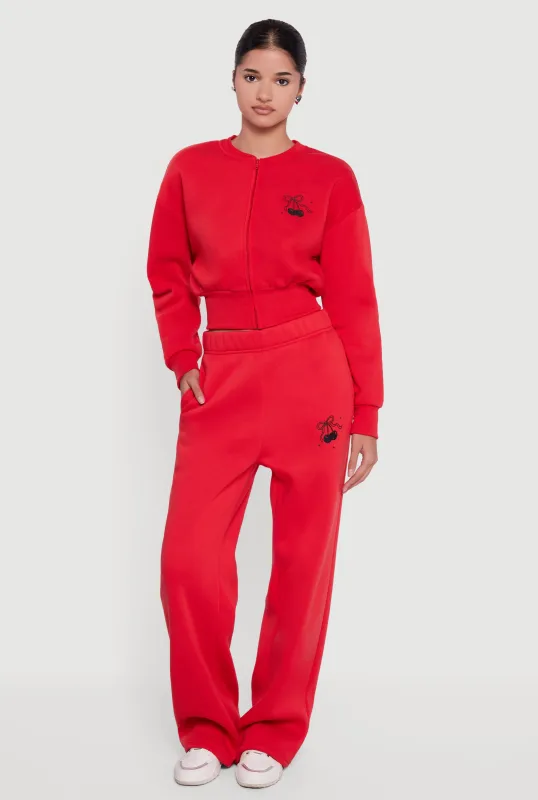 Cherry Graphic Straight Leg Sweatpants sold by Rainbow