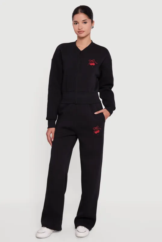 Cherry Graphic Straight Leg Sweatpants sold by Rainbow
