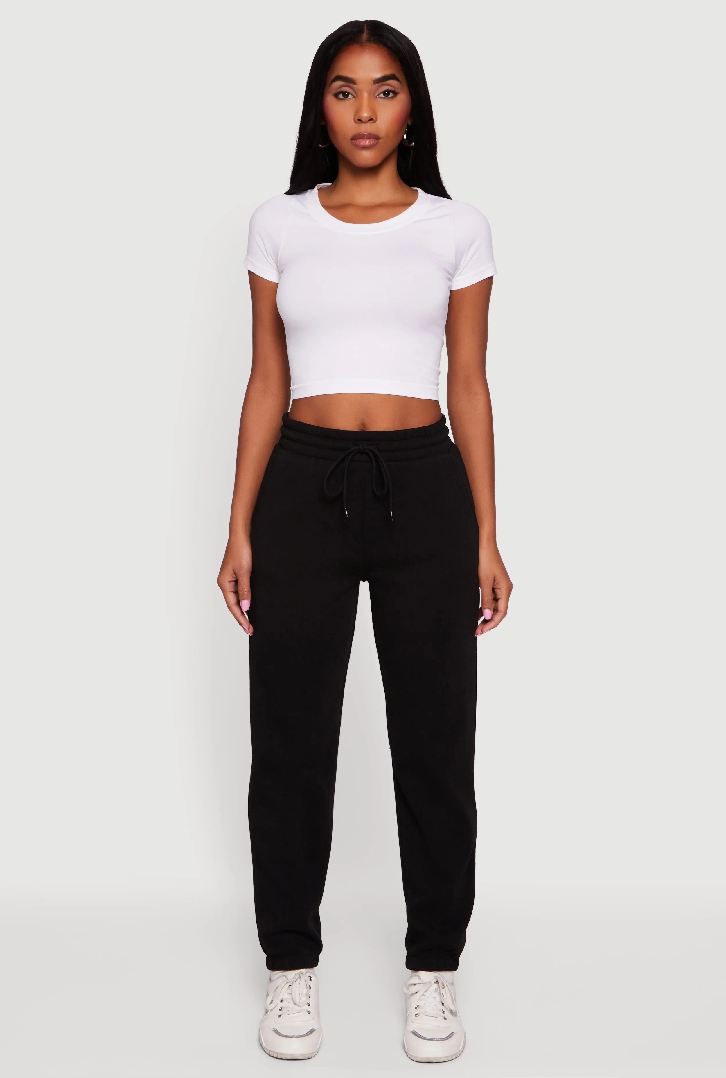 High Waisted Drawstring Fleece Sweatpants sold by Rainbow product image thumbnail 4