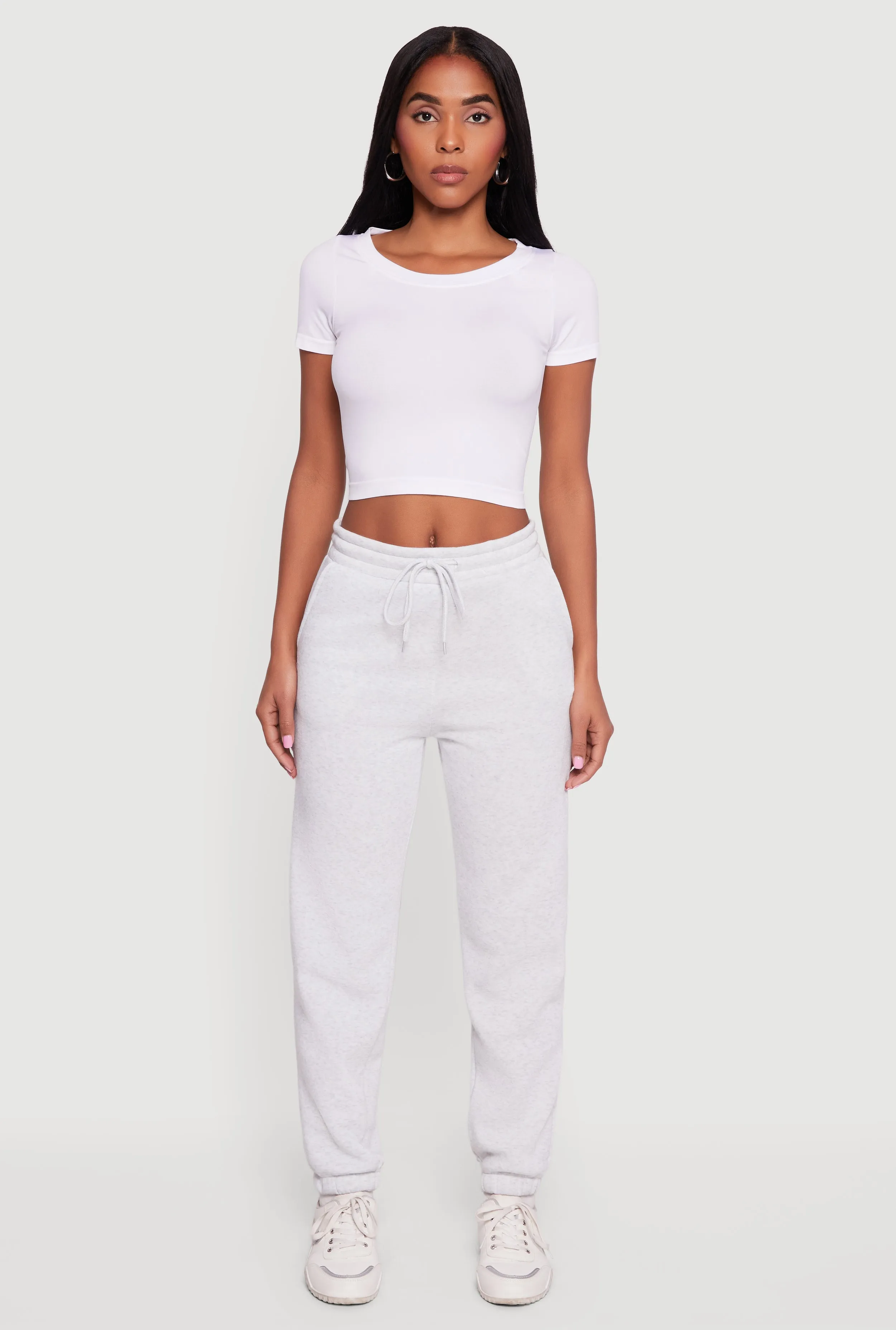 High Waisted Drawstring Fleece Sweatpants sold by Rainbow product image thumbnail 2