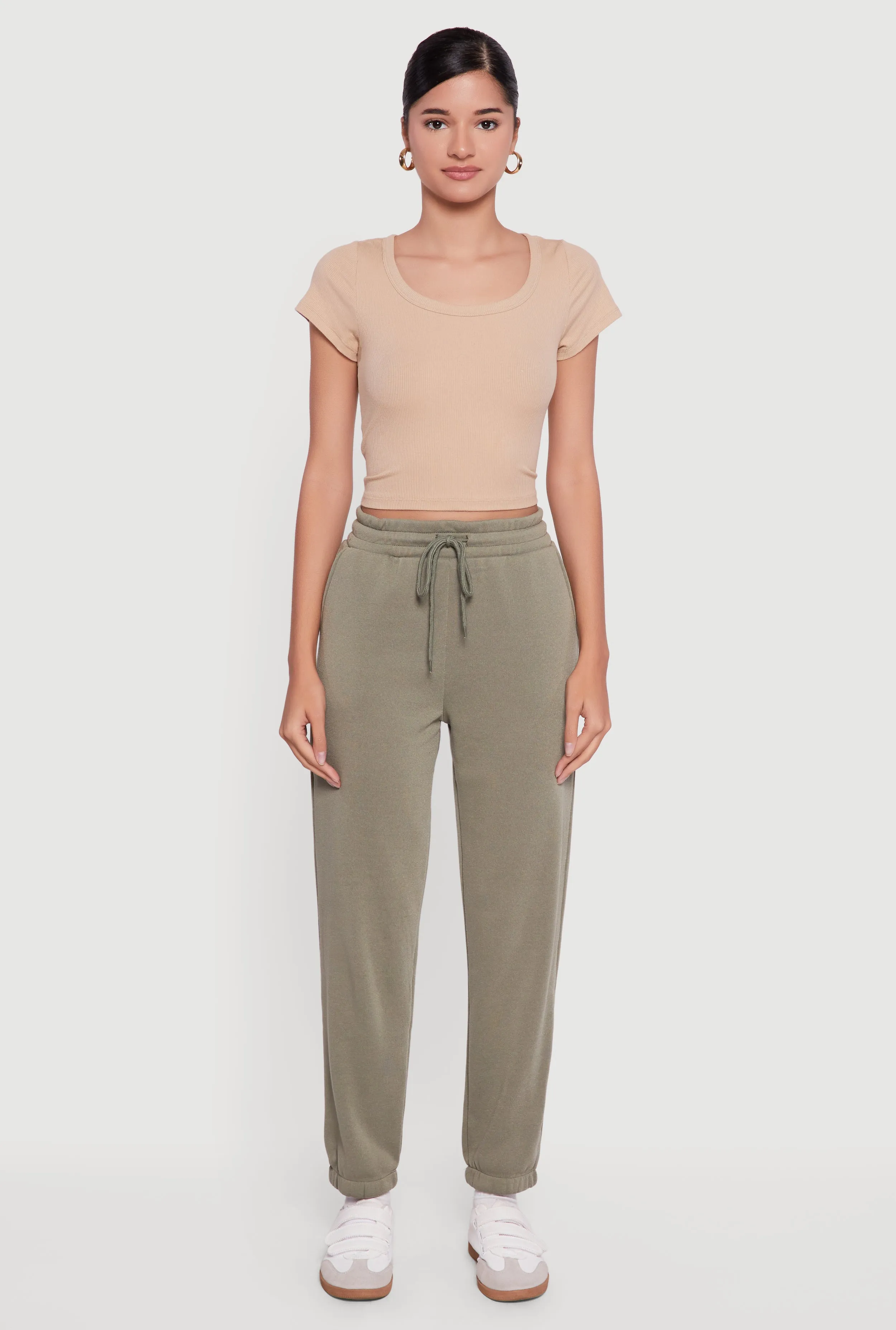 High Waisted Drawstring Fleece Sweatpants sold by Rainbow product image thumbnail 2