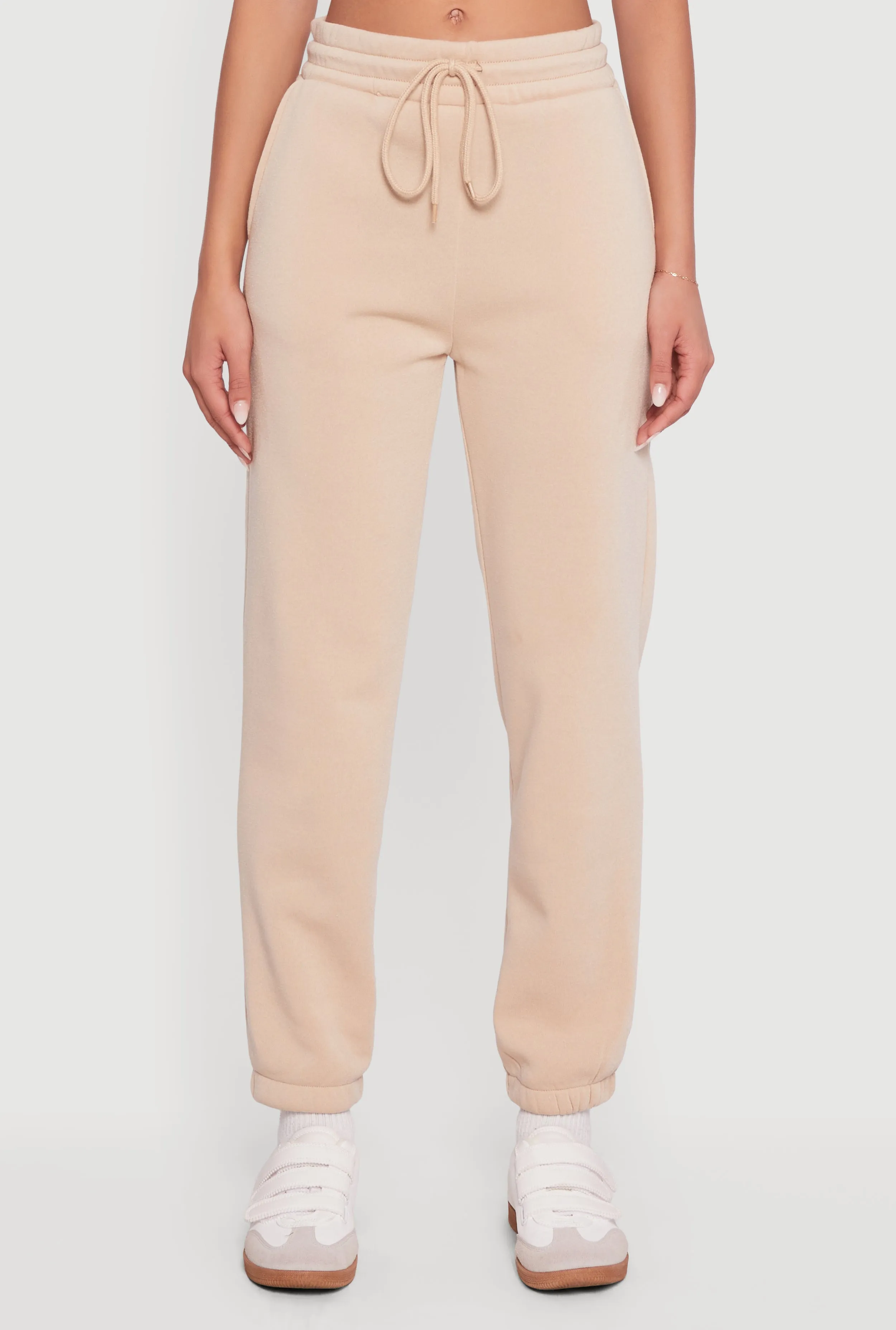 High Waisted Drawstring Fleece Sweatpants sold by Rainbow product image thumbnail 5