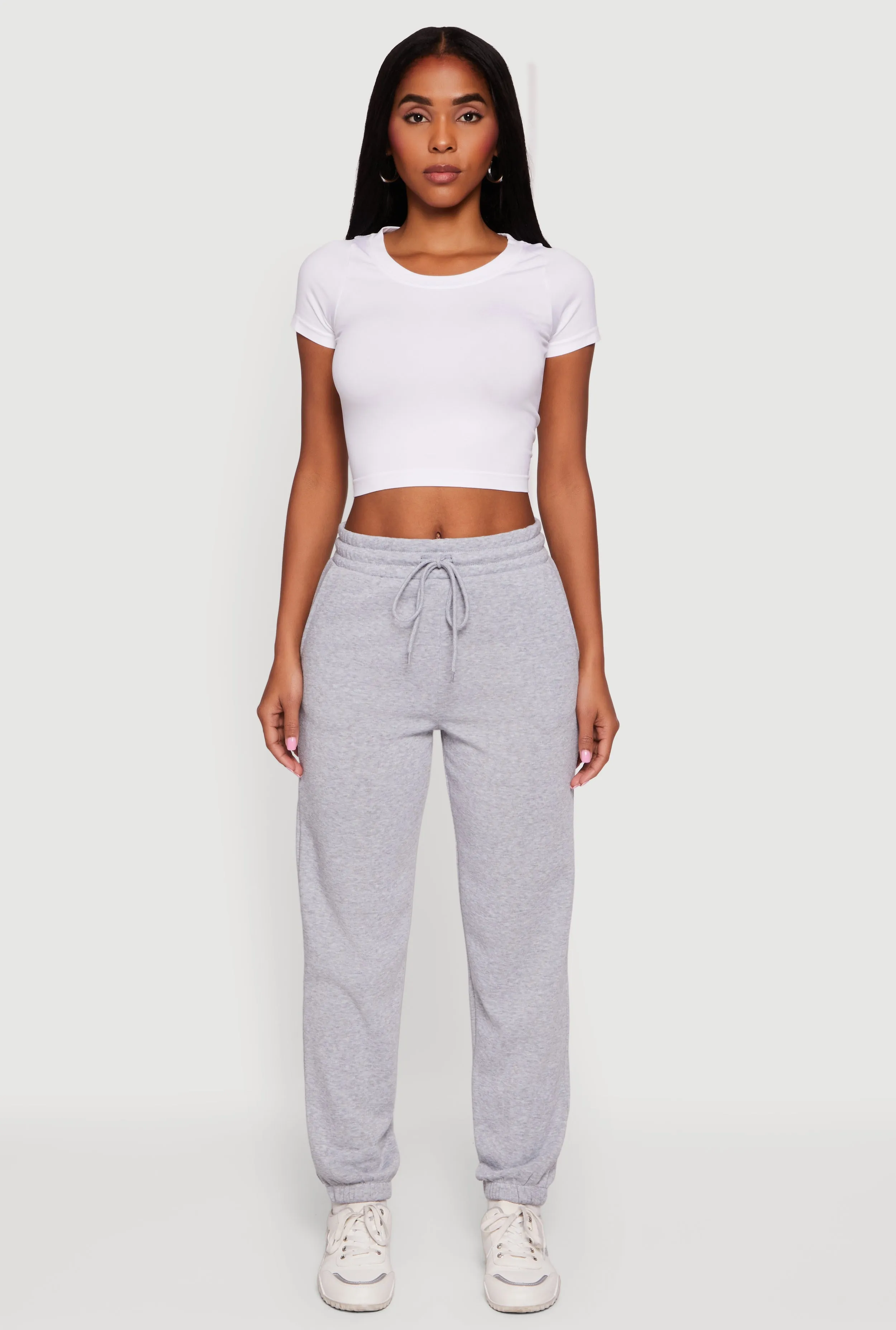 High Waisted Drawstring Fleece Sweatpants sold by Rainbow
