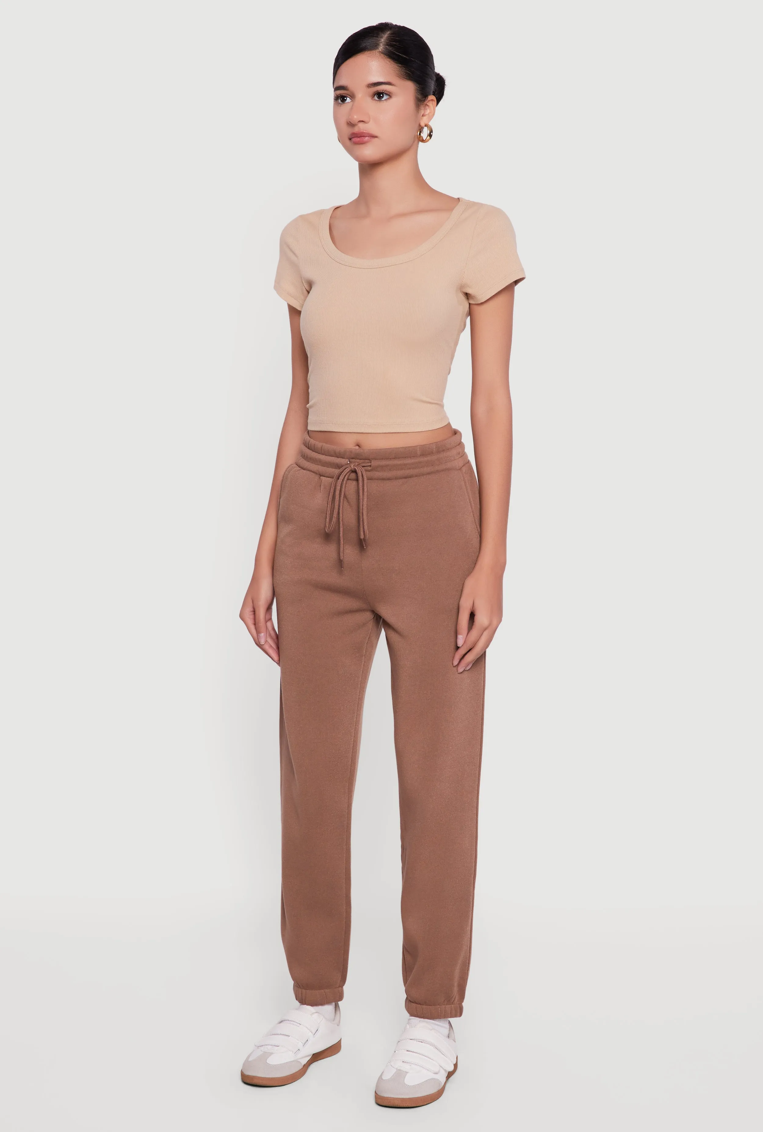 High Waisted Drawstring Fleece Sweatpants sold by Rainbow product image thumbnail 3