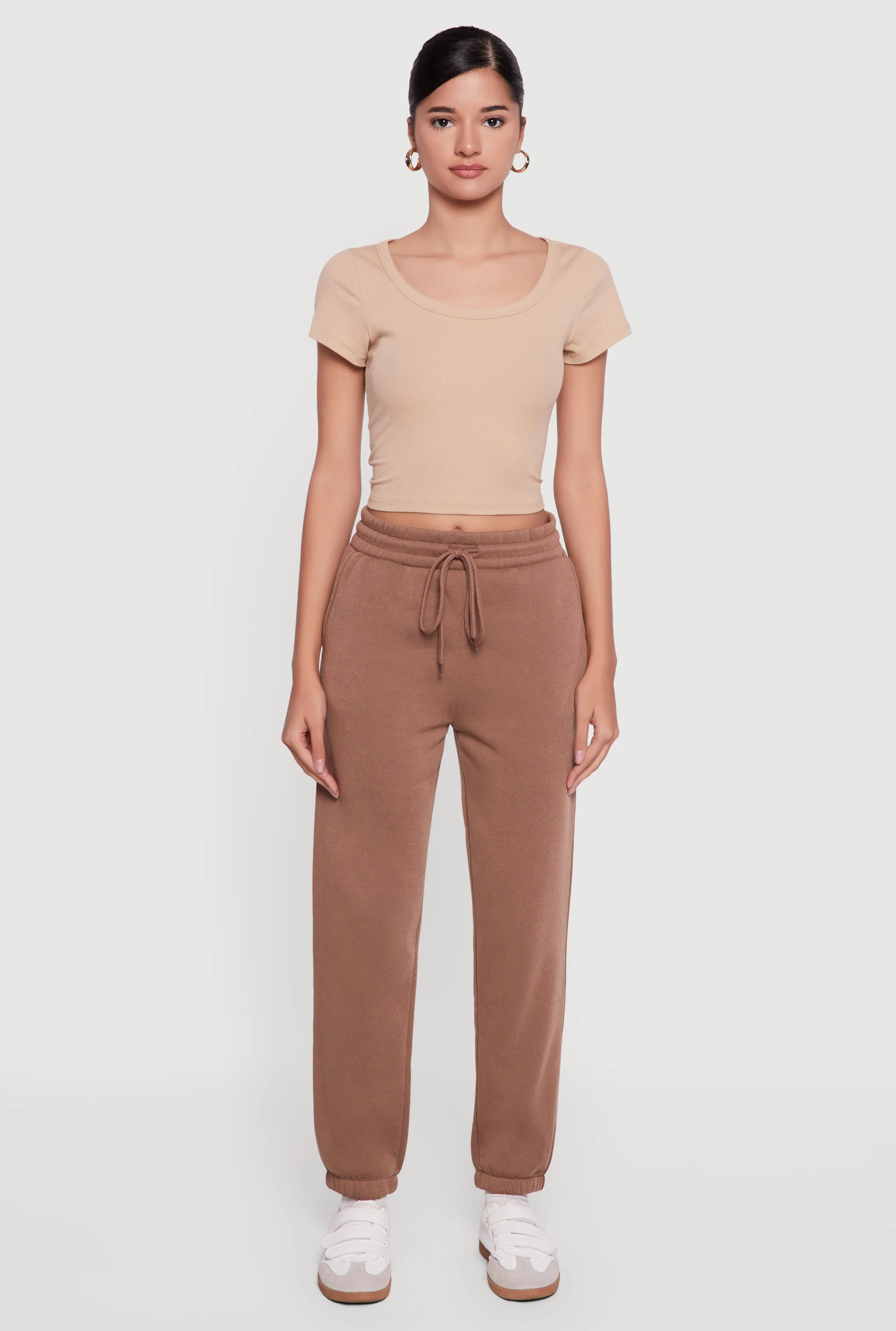 High Waisted Drawstring Fleece Sweatpants sold by Rainbow product image thumbnail 2