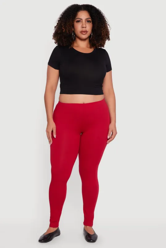 Plus Size Solid Leggings sold by Rainbow