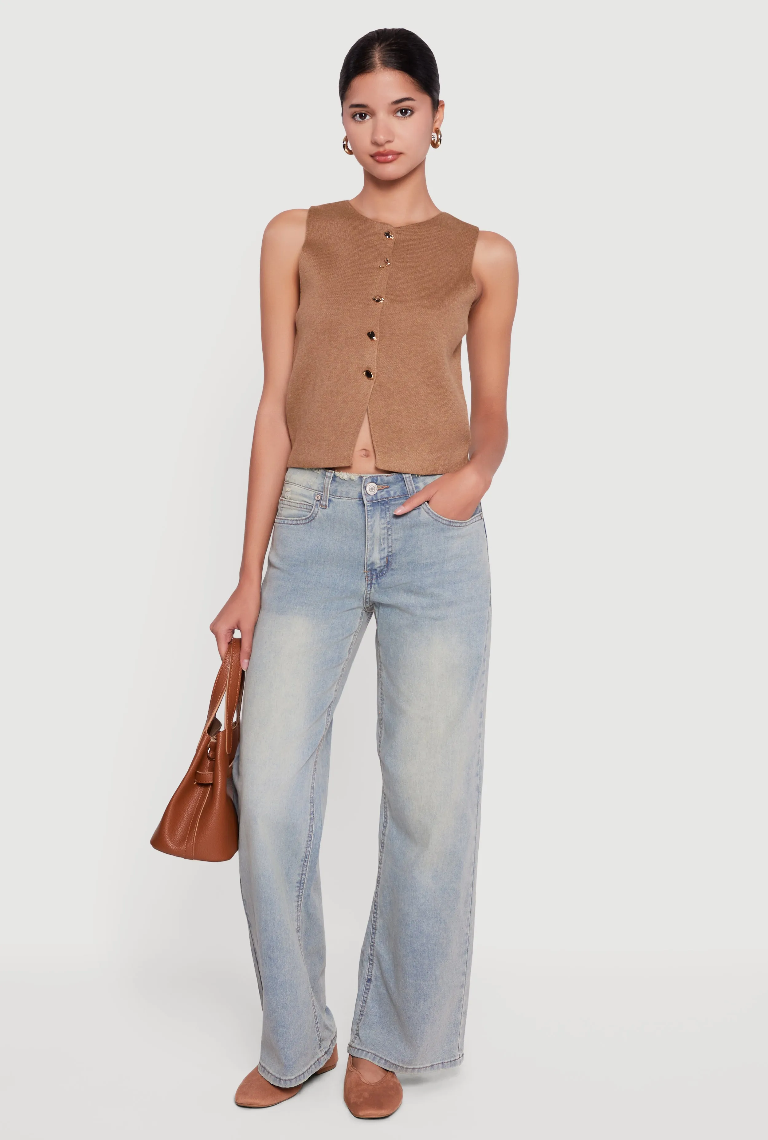 Metallic Button Front Cropped Blazer Vest sold by Rainbow product image thumbnail 4