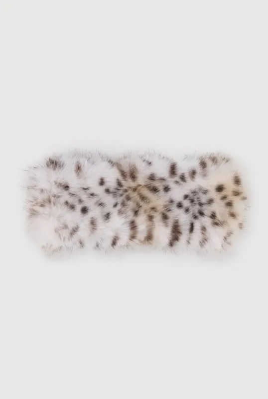 Animal Print Faux Fur Headband sold by Rainbow