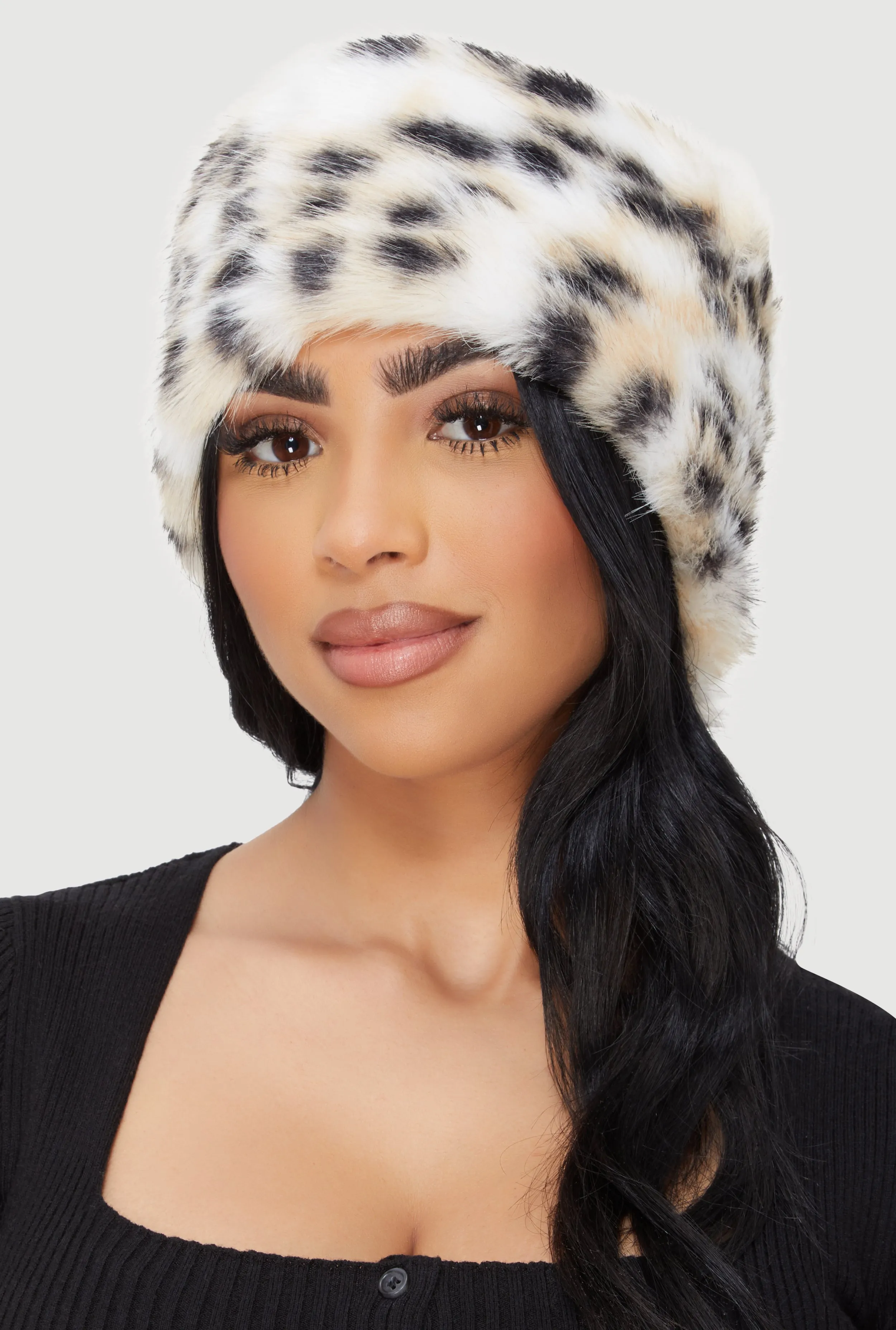 Animal Print Faux Fur Headband sold by Rainbow product image thumbnail 2