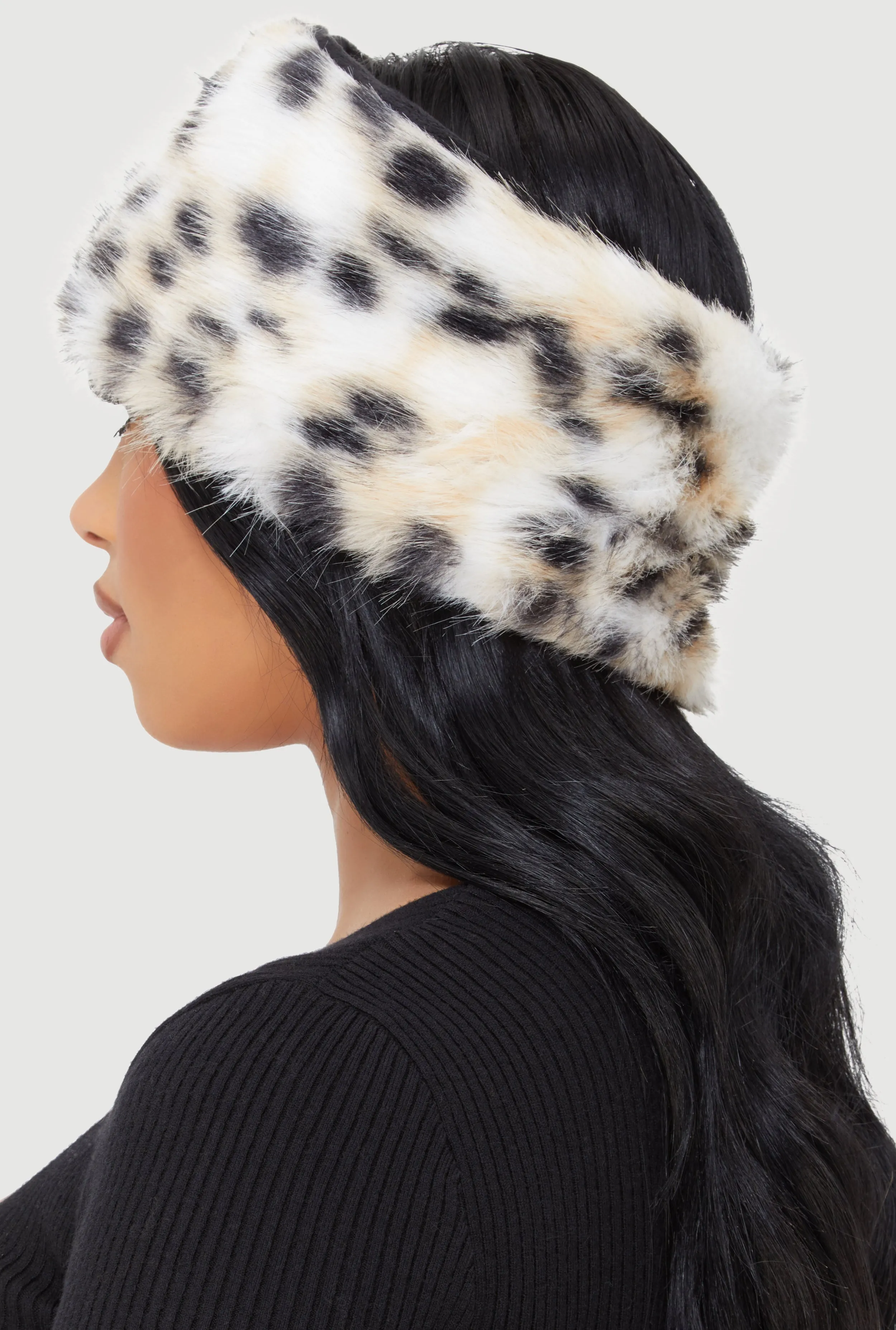 Animal Print Faux Fur Headband sold by Rainbow product image thumbnail 3