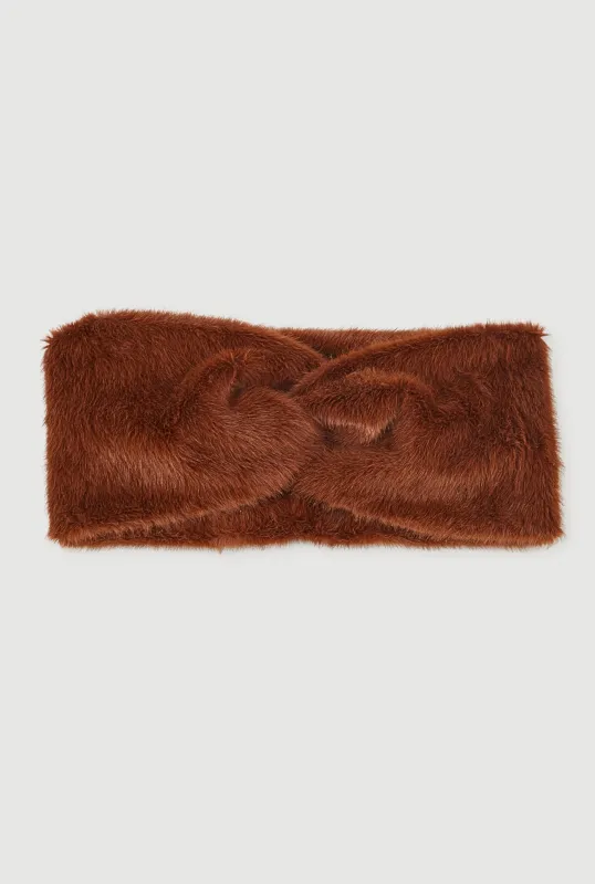Faux Fur Twisted Front Headband sold by Rainbow