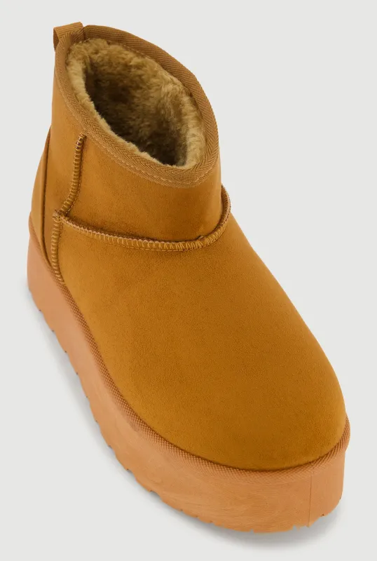 Faux Suede Low Platform Booties sold by Rainbow
