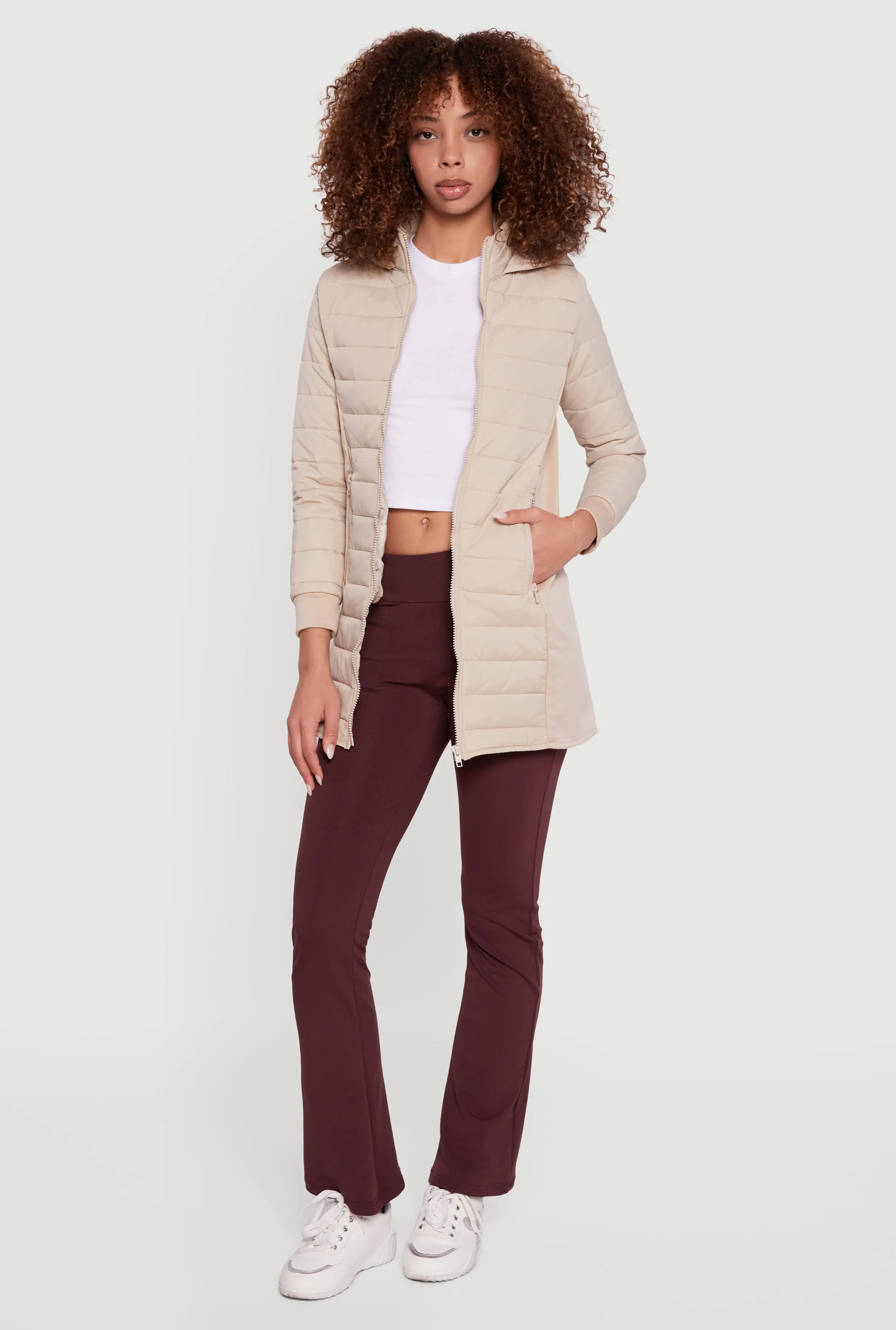 Hooded Zip Front Puffer Jacket sold by Rainbow