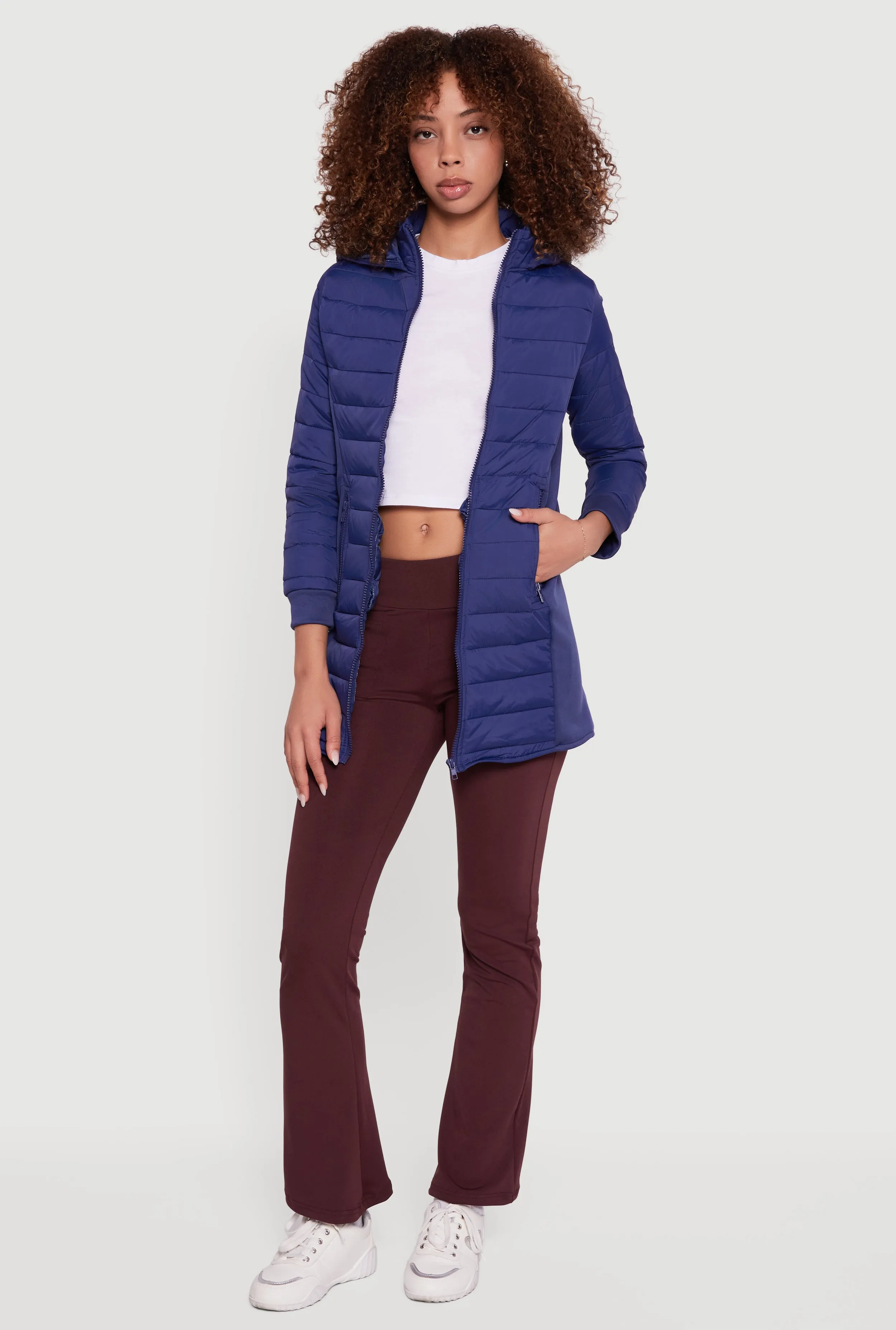 Hooded Zip Front Puffer Jacket sold by Rainbow