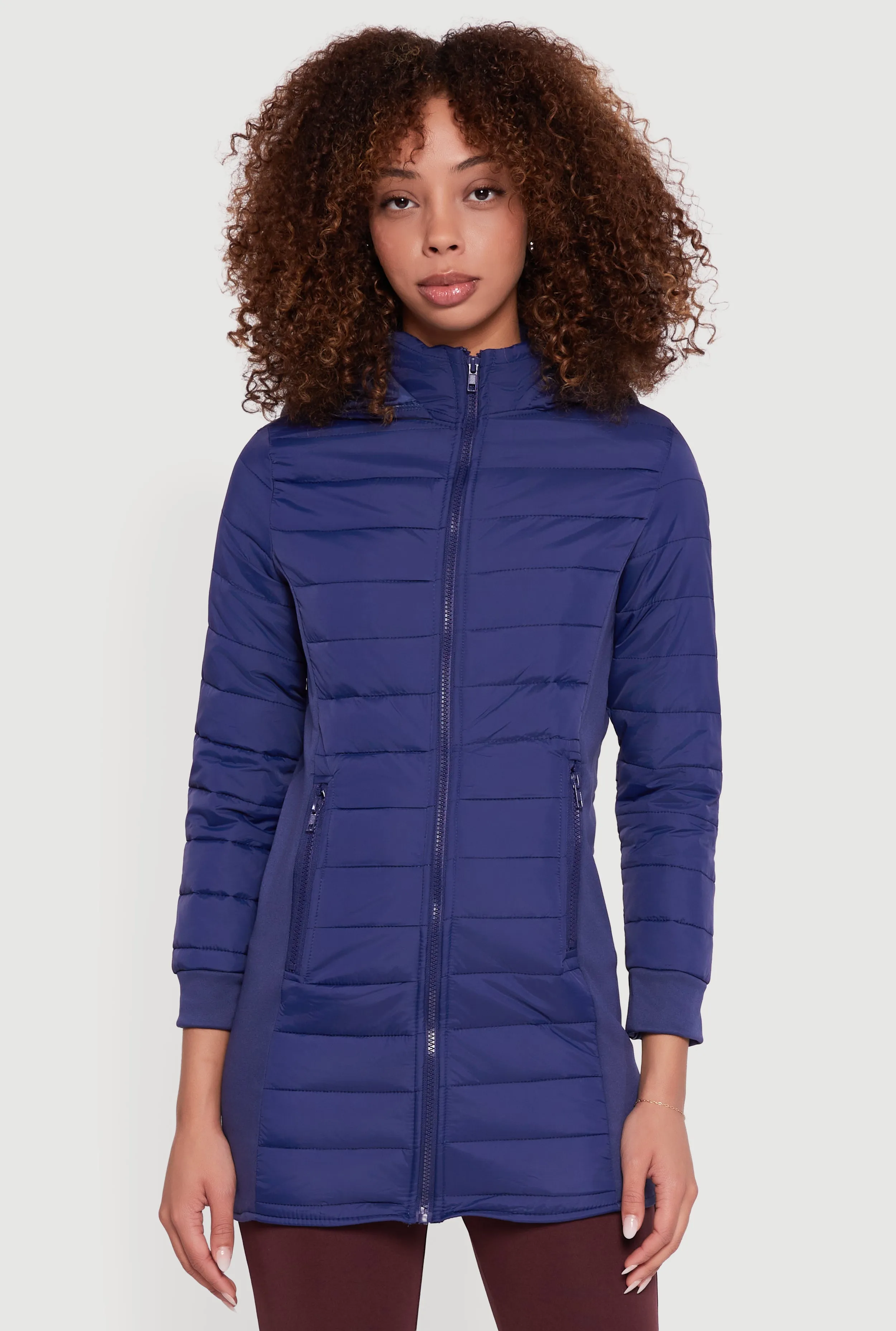 Hooded Zip Front Puffer Jacket sold by Rainbow product image thumbnail 2