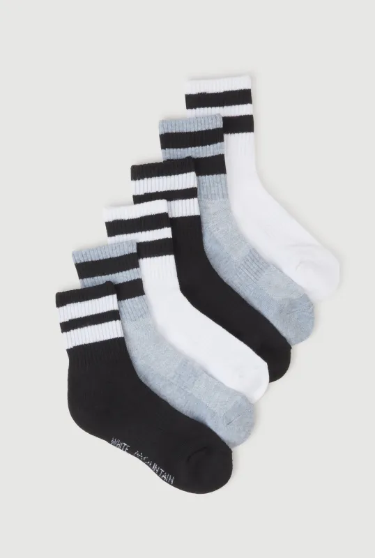 Performance Mid Crew Socks 6 Pack Size 4-10 sold by Rainbow
