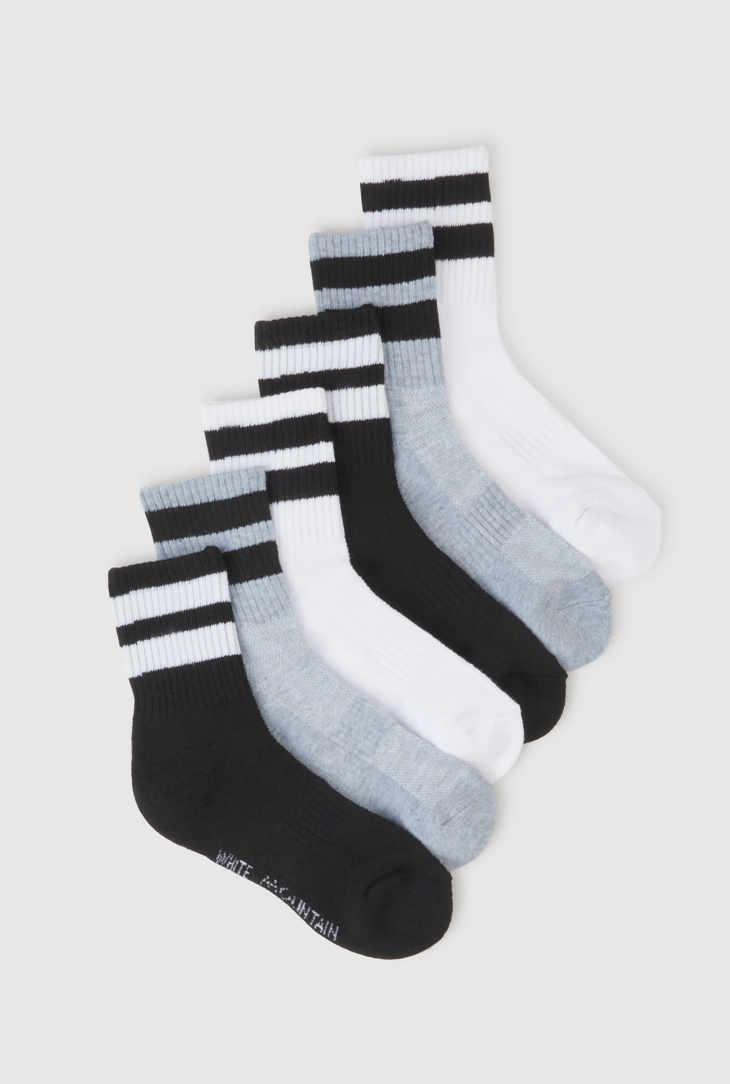 Performance Mid Crew Socks 6 Pack Size 4-10 sold by Rainbow
