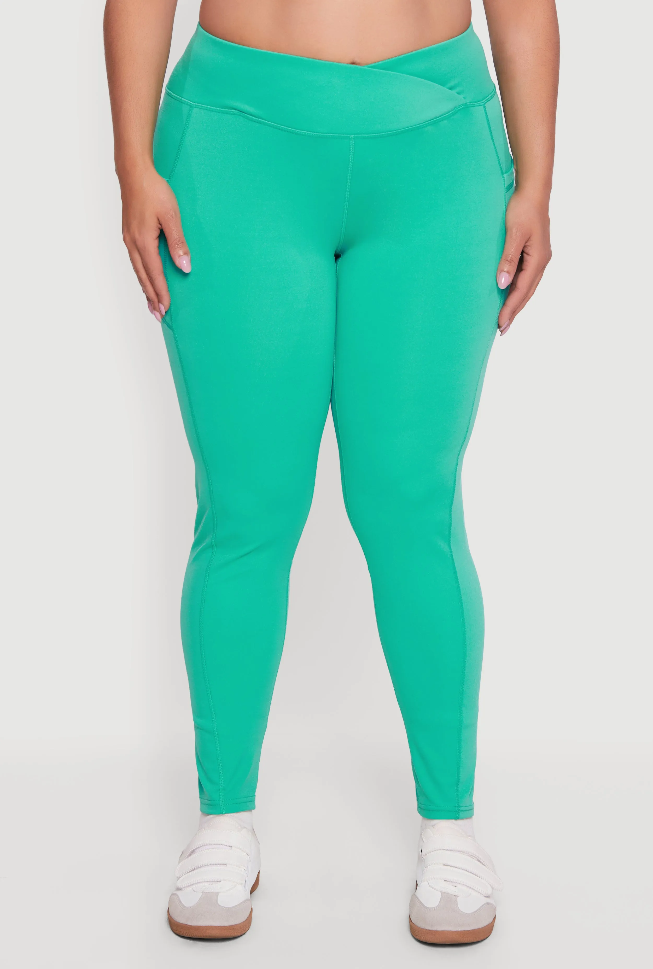 Plus Size Solid Leggings with Cell Phone Pocket sold by Rainbow product image thumbnail 5