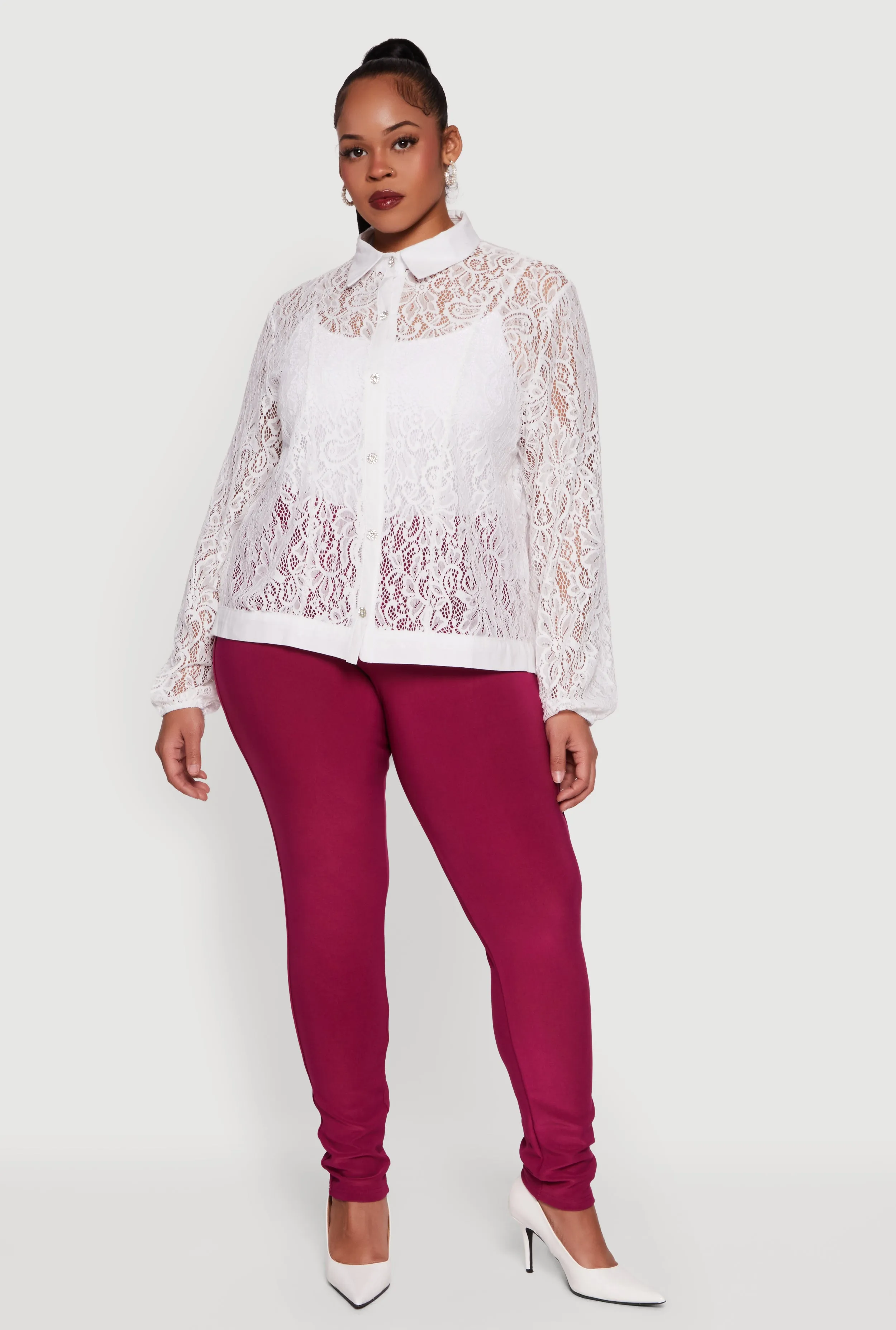 Plus Size High Waisted Scuba Dress Pants sold by Rainbow product image thumbnail 2