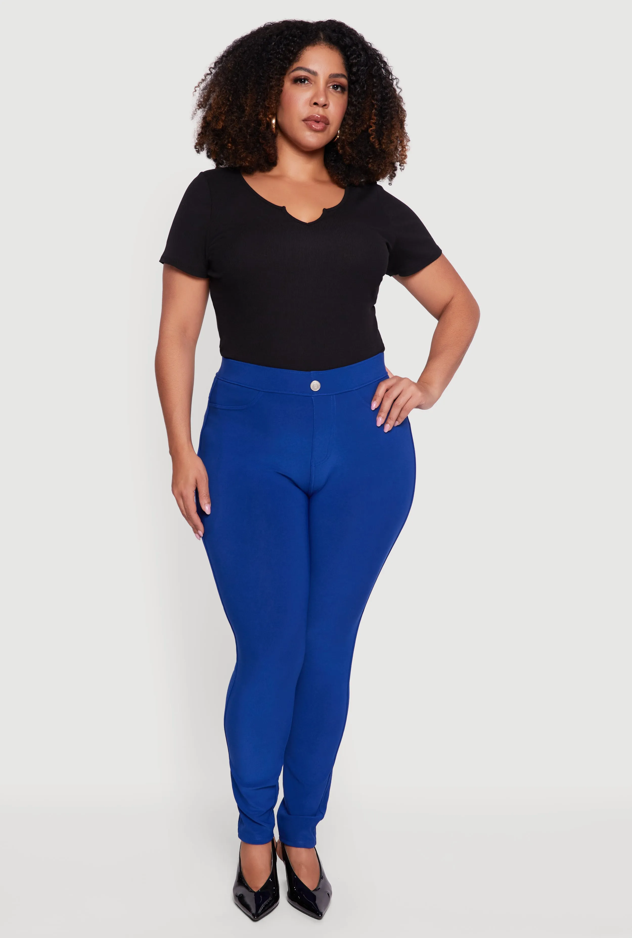 Plus Size High Waisted Scuba Dress Pants sold by Rainbow