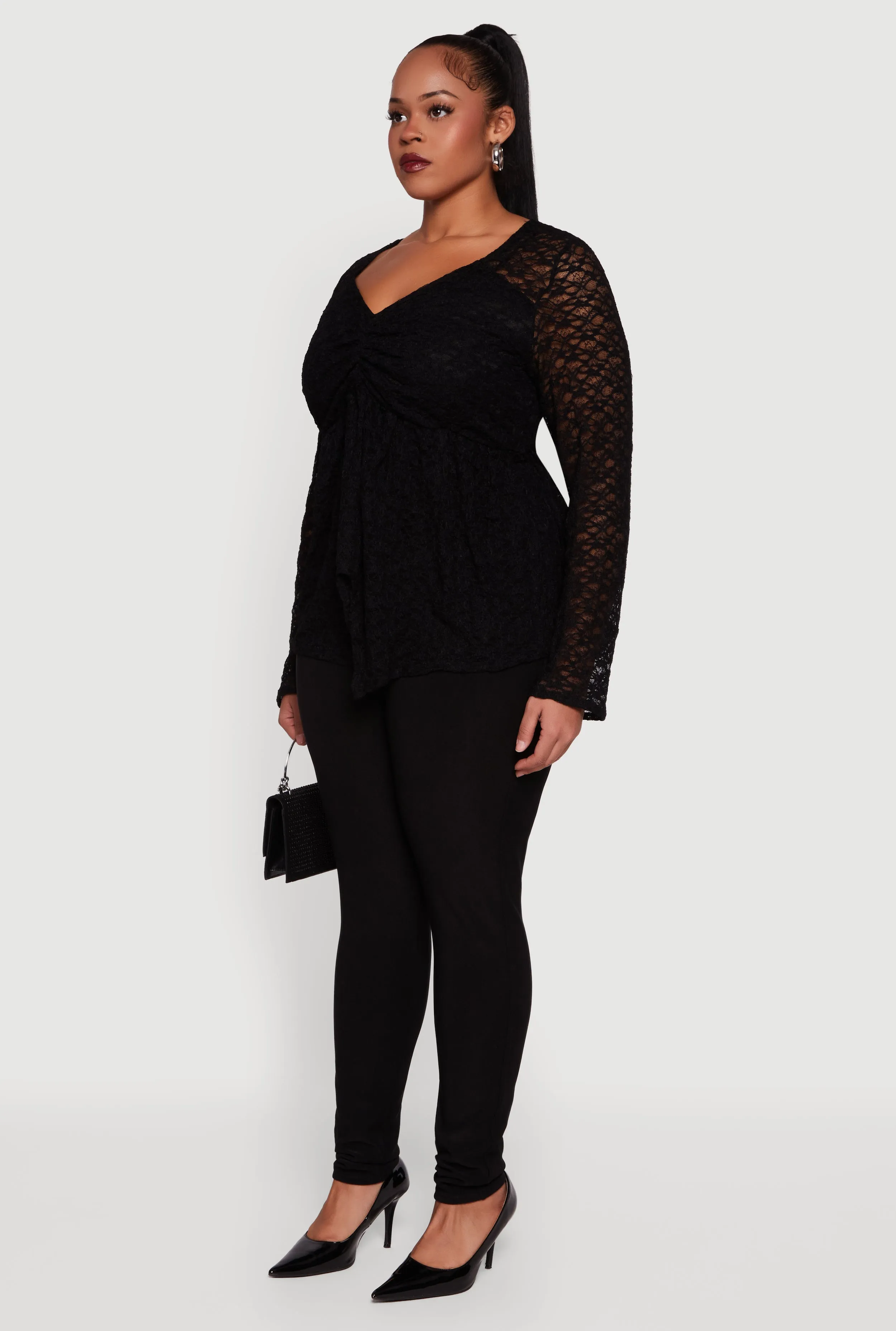 Plus Size High Waisted Scuba Dress Pants sold by Rainbow product image thumbnail 3