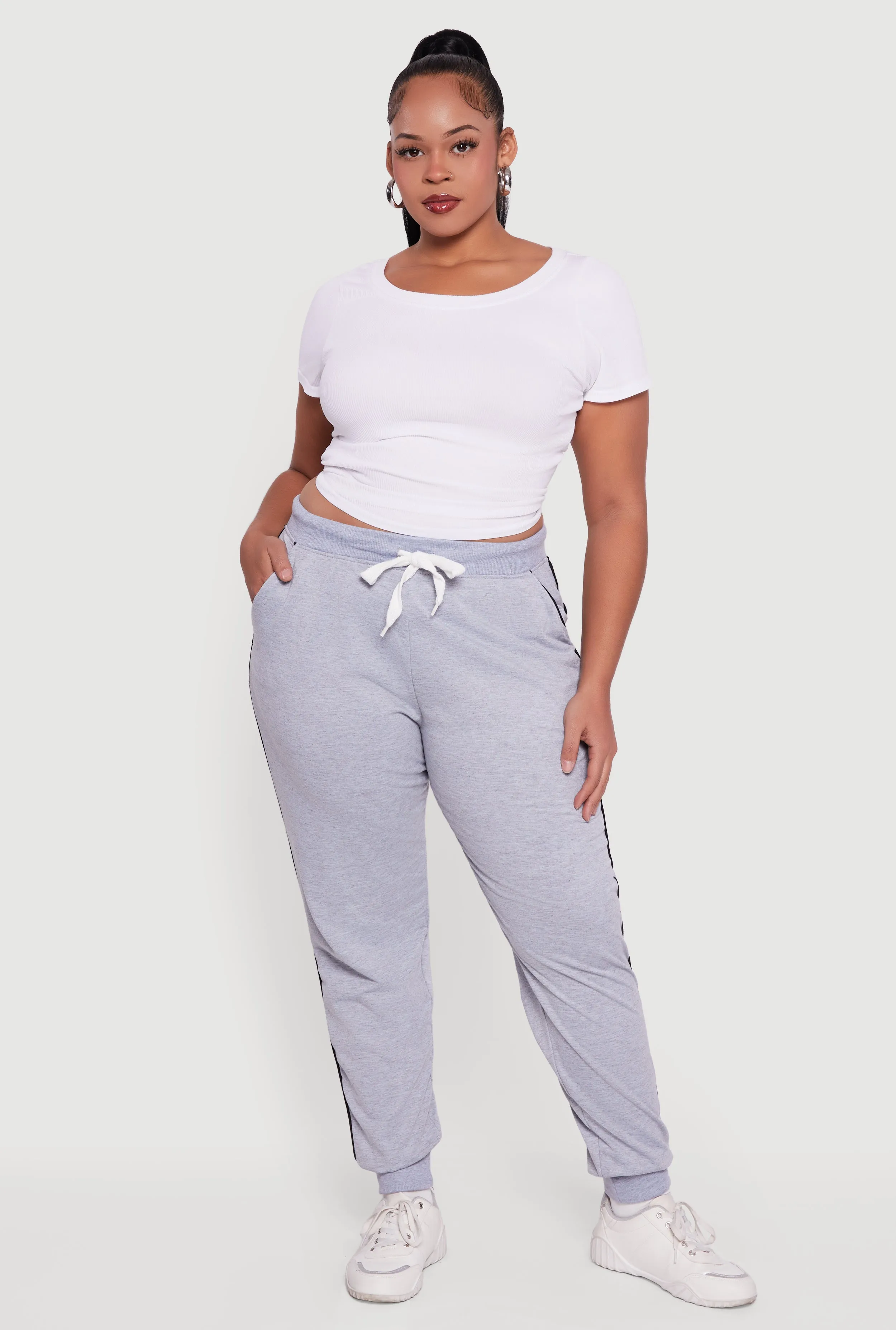Plus Size High Waisted French Terry Lined Joggers sold by Rainbow product image thumbnail 4