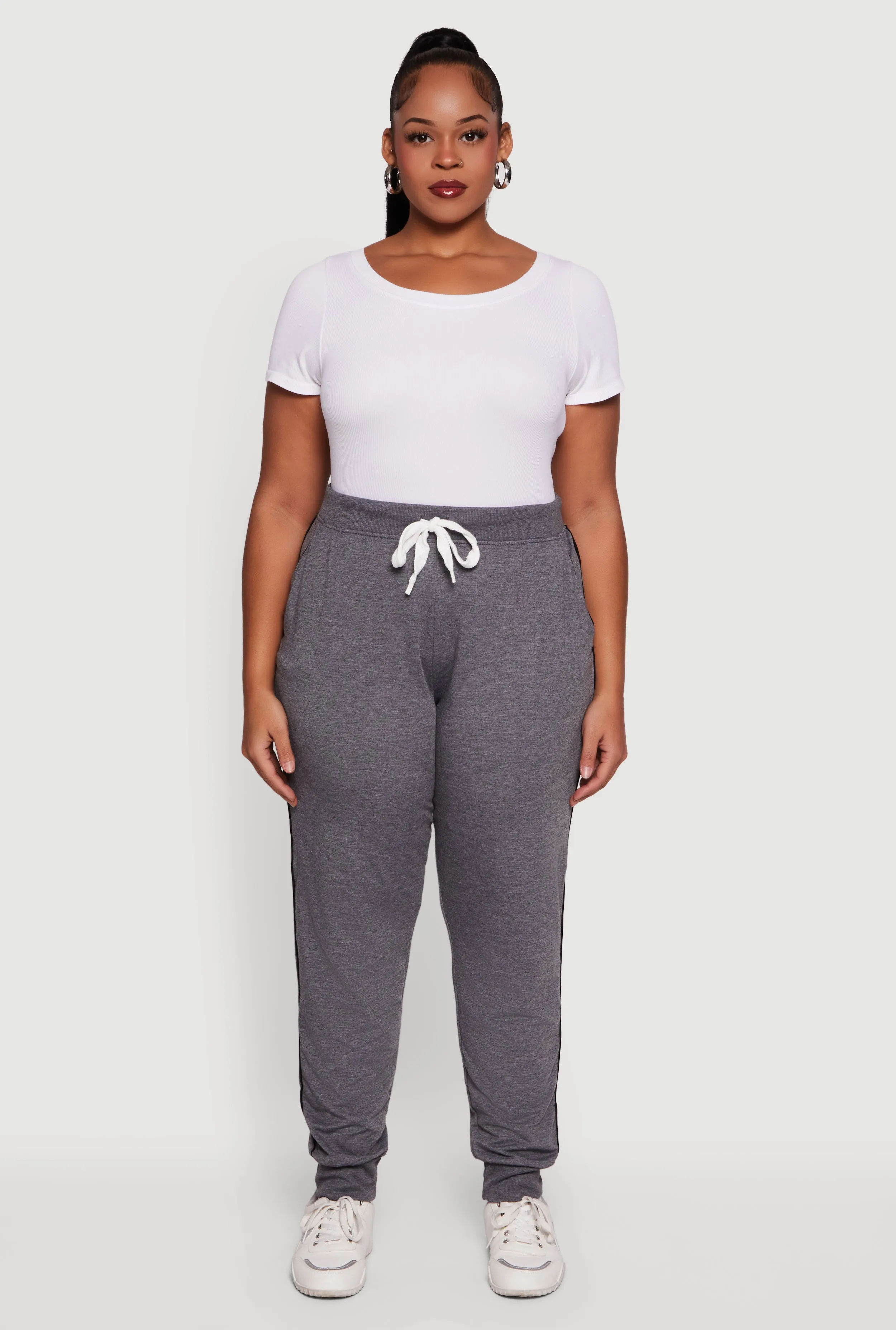 Plus Size High Waisted French Terry Lined Joggers sold by Rainbow product image thumbnail 3