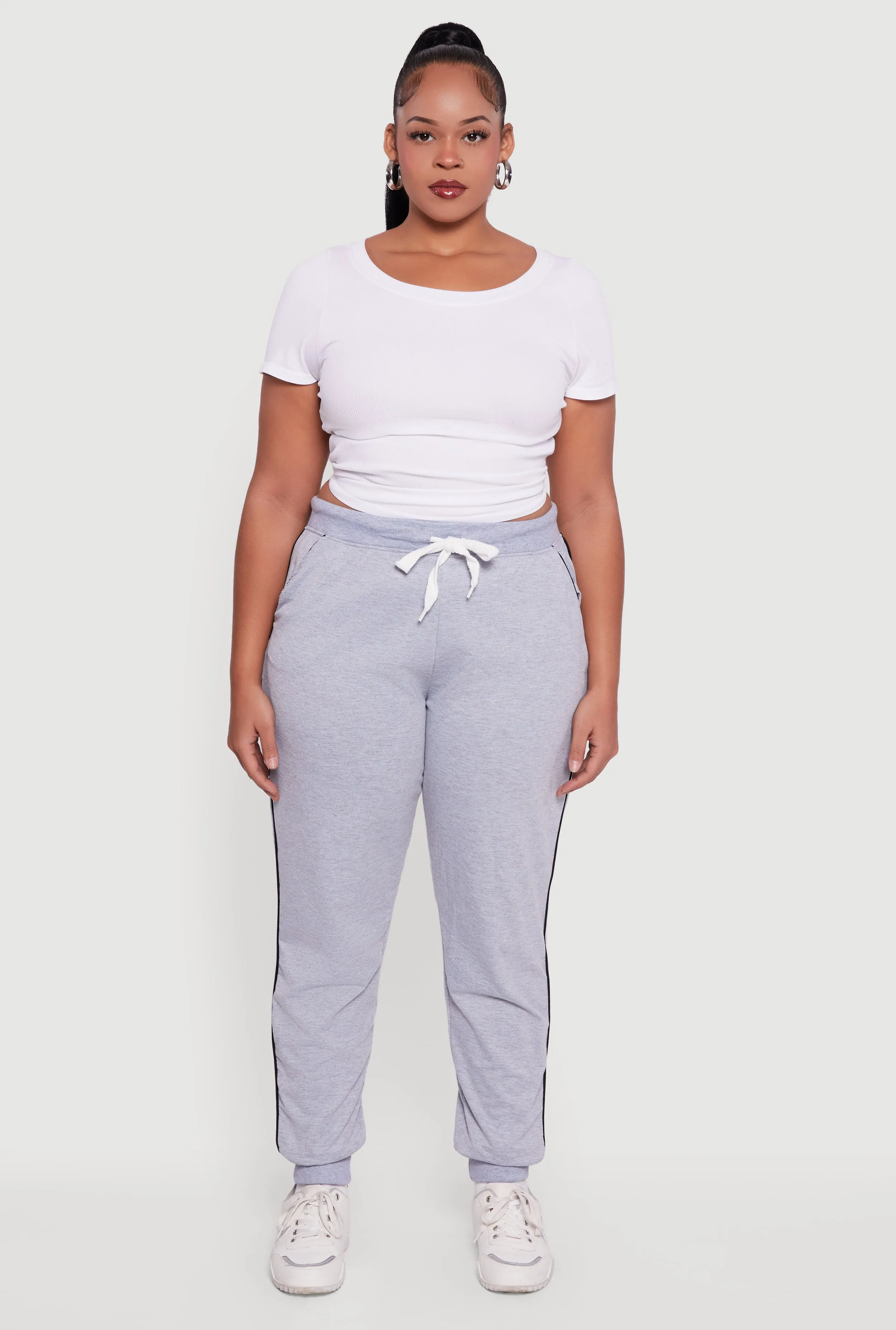 Plus Size High Waisted French Terry Lined Joggers sold by Rainbow product image thumbnail 2