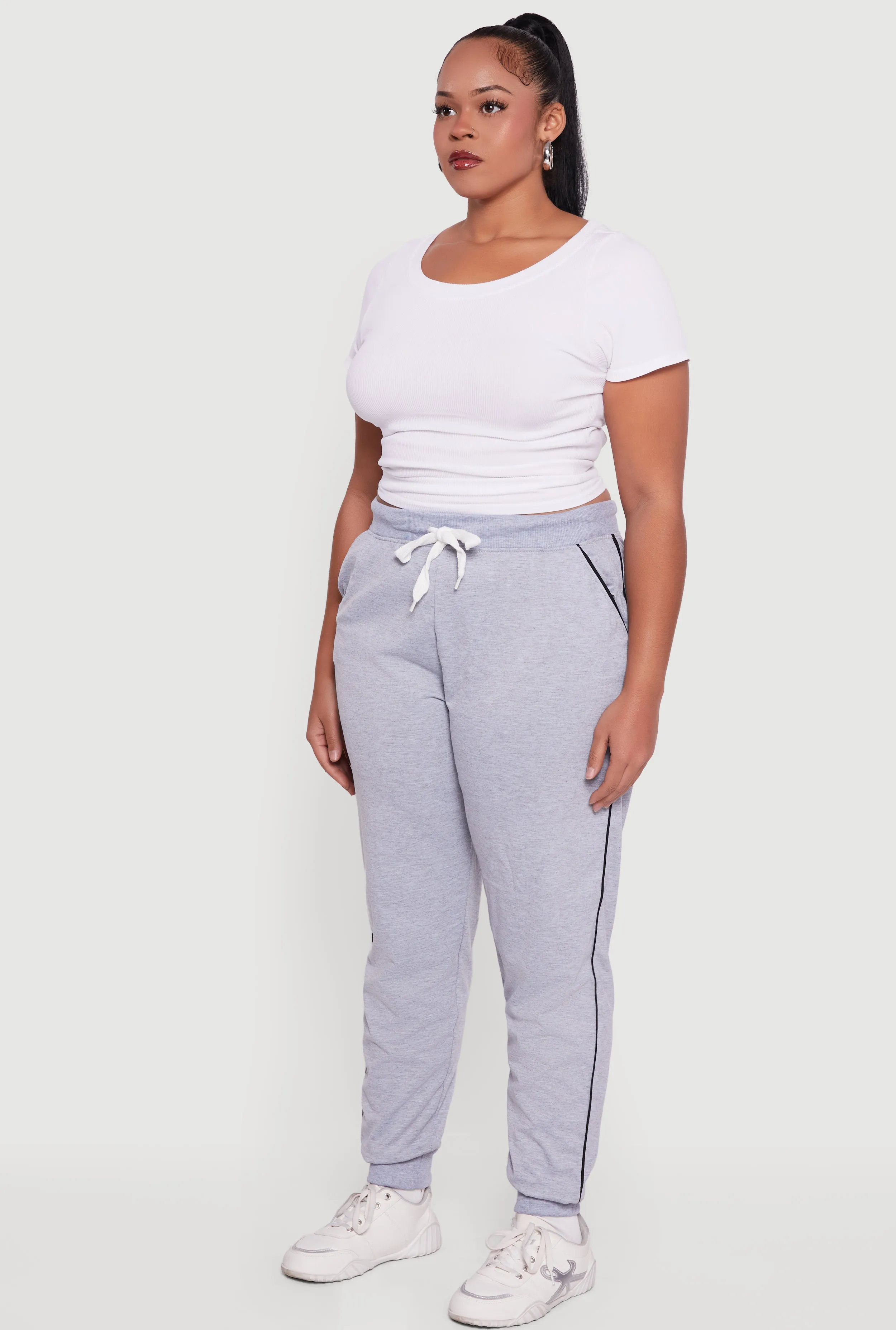 Plus Size High Waisted French Terry Lined Joggers sold by Rainbow product image thumbnail 3