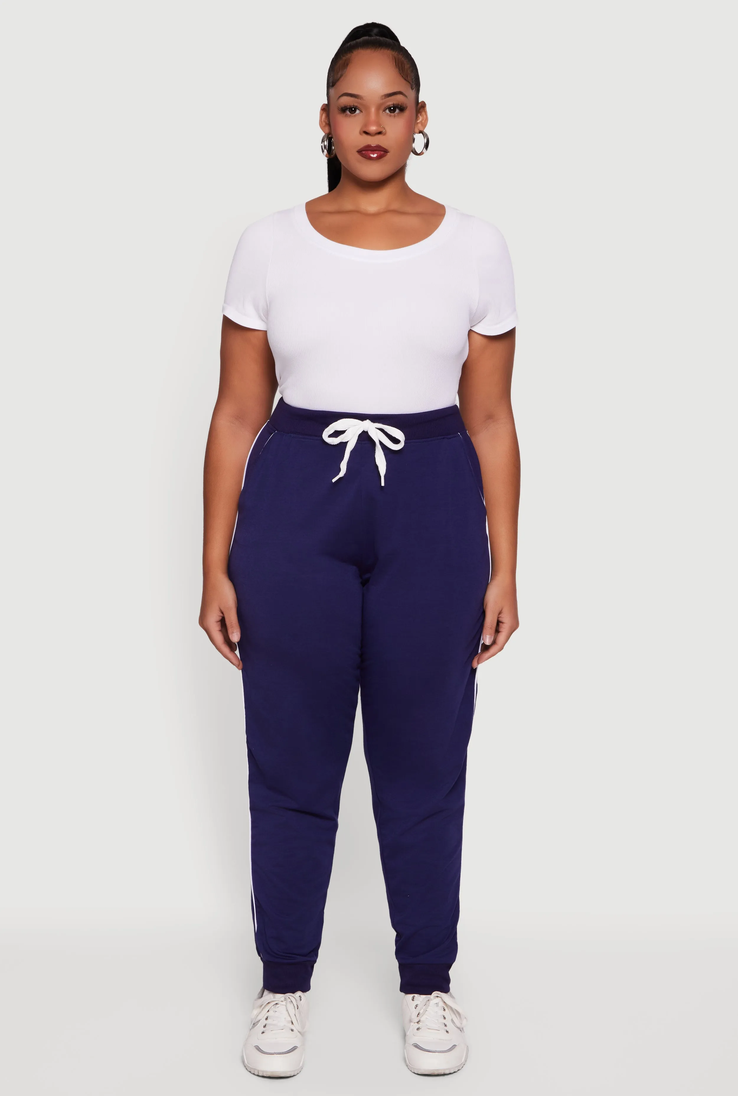 Plus Size High Waisted French Terry Lined Joggers sold by Rainbow product image thumbnail 2