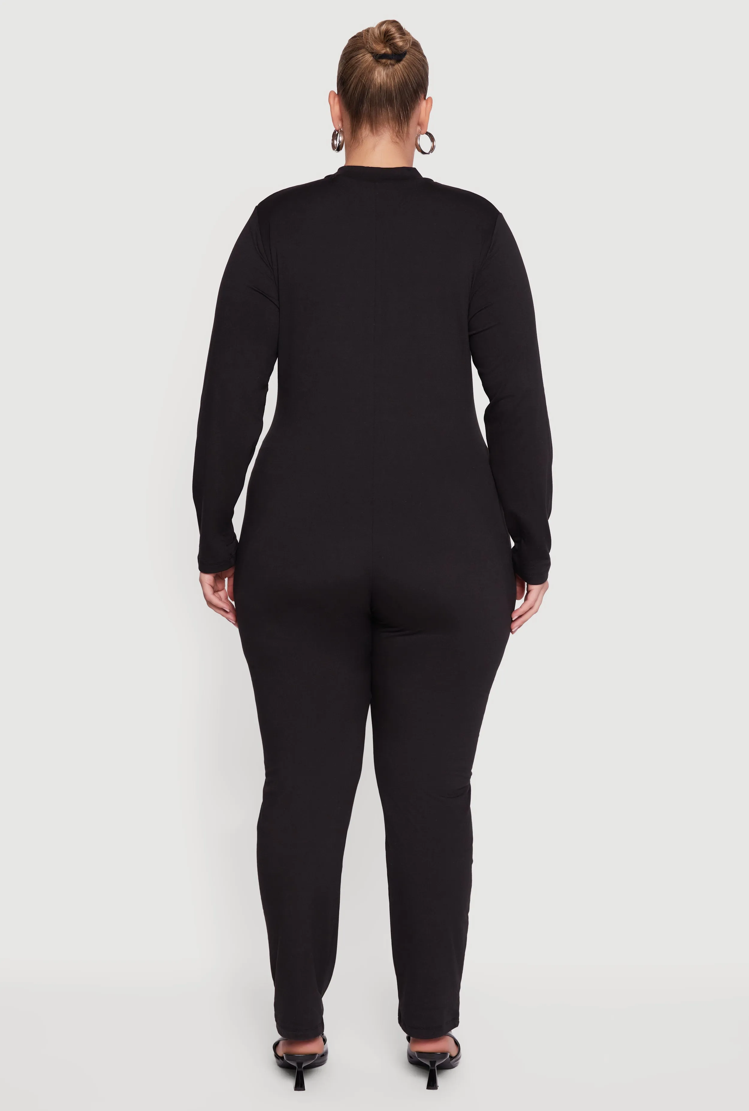 Plus Size Long Sleeve Half Zip Front Catsuit sold by Rainbow product image thumbnail 5