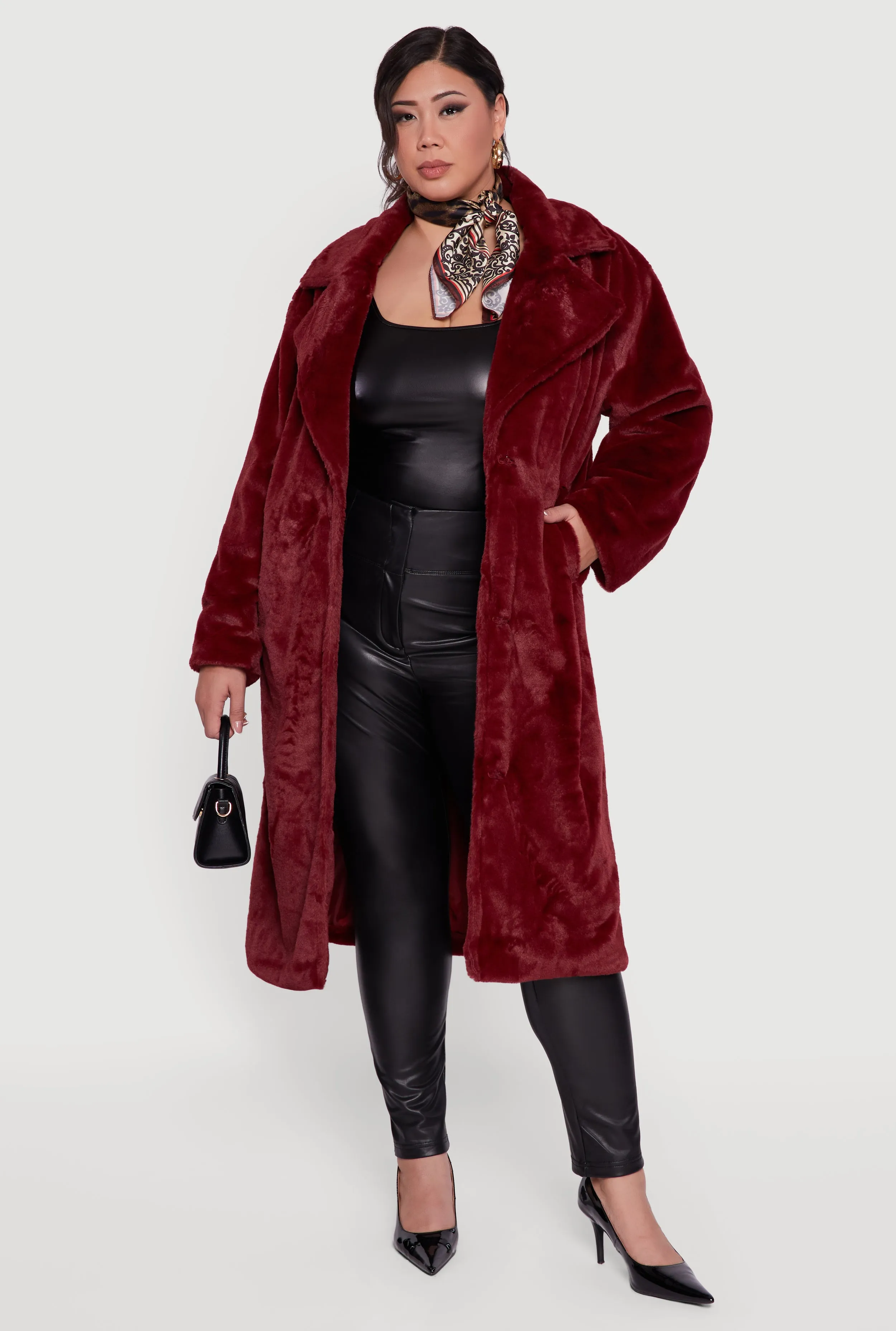 Plus Size Solid Faux Fur Coat sold by Rainbow product image thumbnail 2