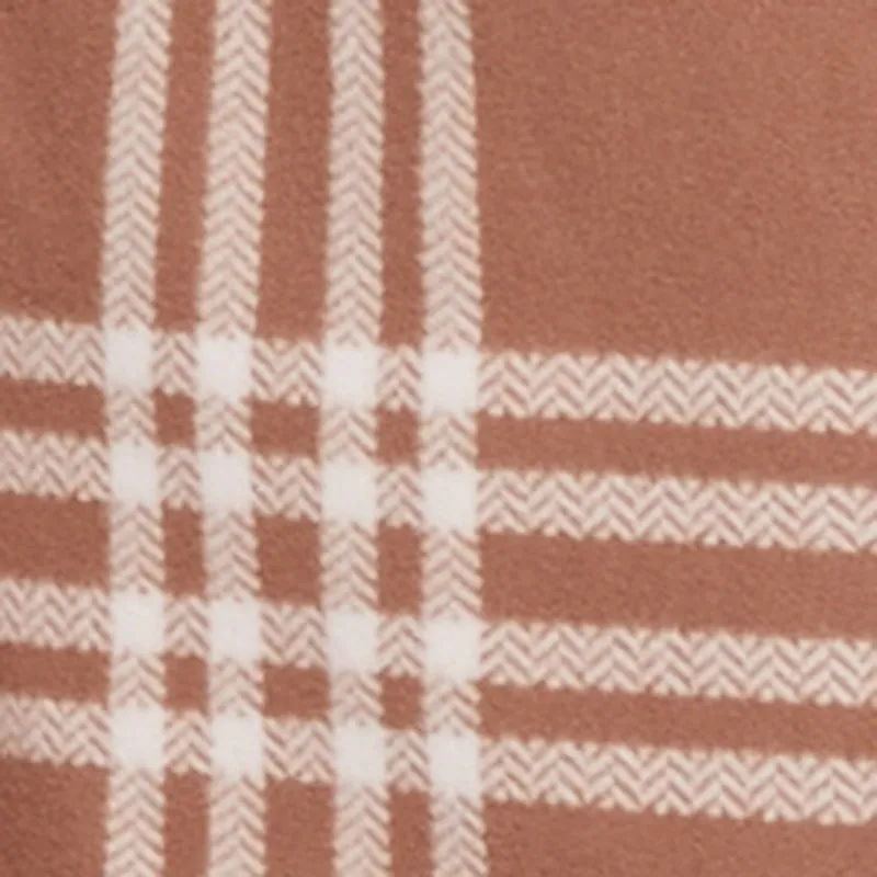 Plus Size Plaid Fleece Wrap Coat with Tie Waist Belt sold by Rainbow product image thumbnail 4