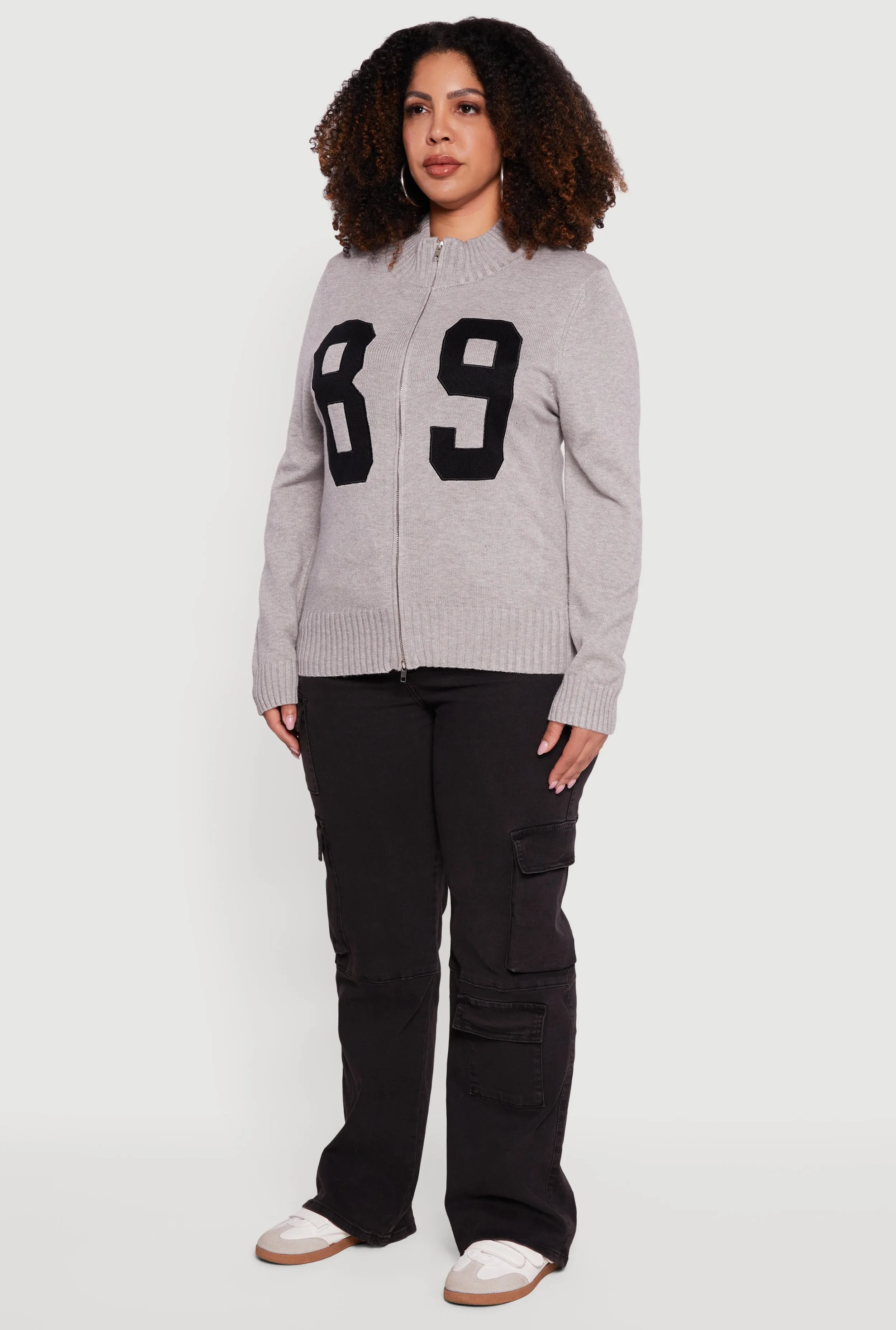 Plus Size 89 Zip Front Mock Neck Sweater sold by Rainbow product image thumbnail 5