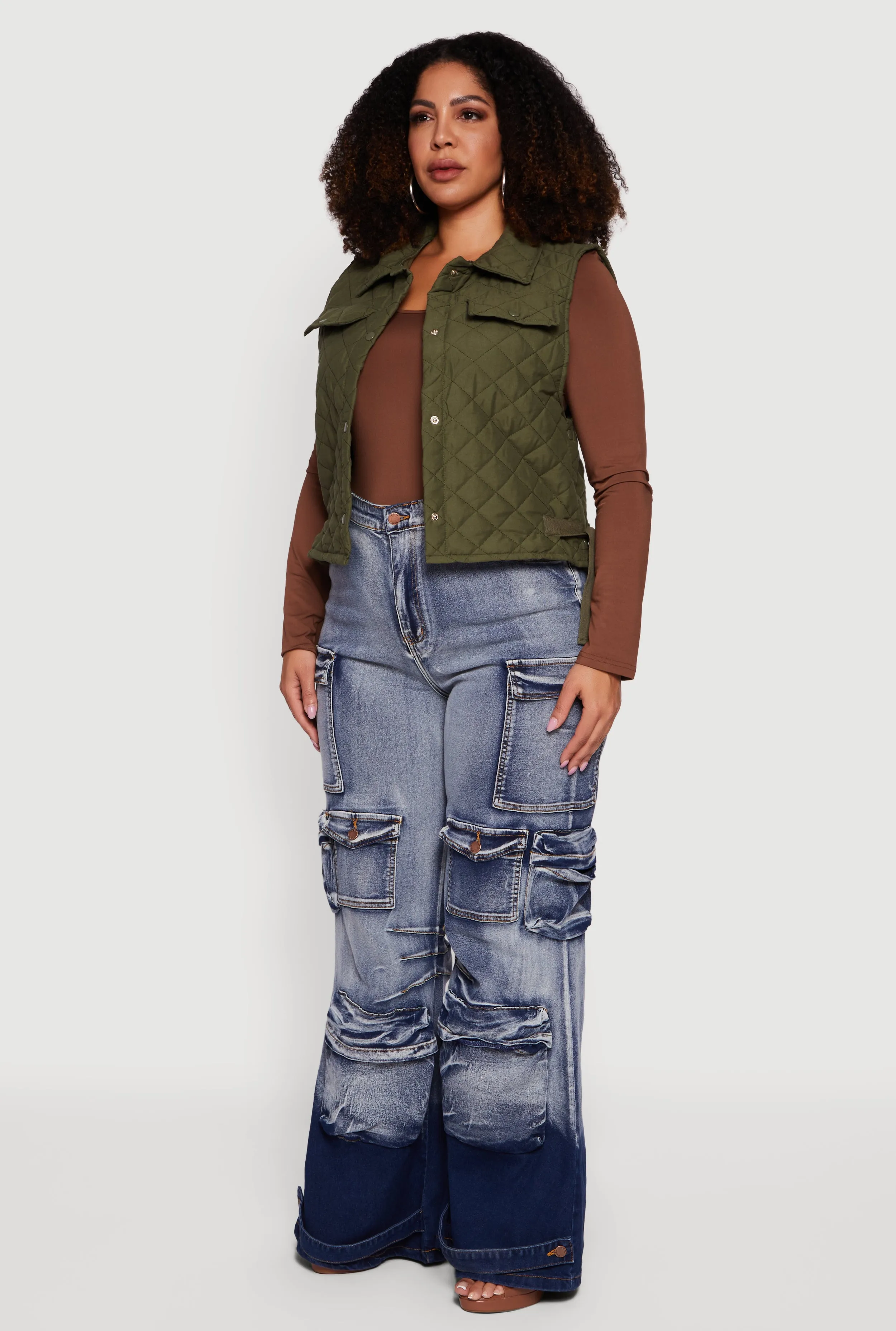 Plus Size Quilted Snap Button Front Vest sold by Rainbow product image thumbnail 5