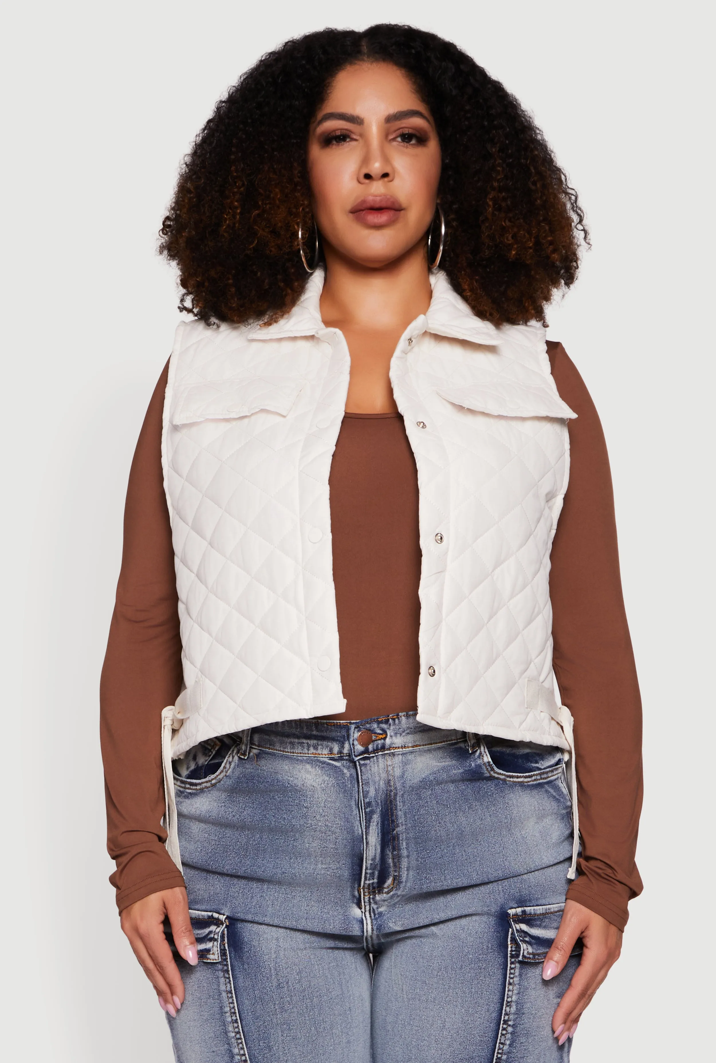 Plus Size Quilted Snap Button Front Vest sold by Rainbow product image thumbnail 2