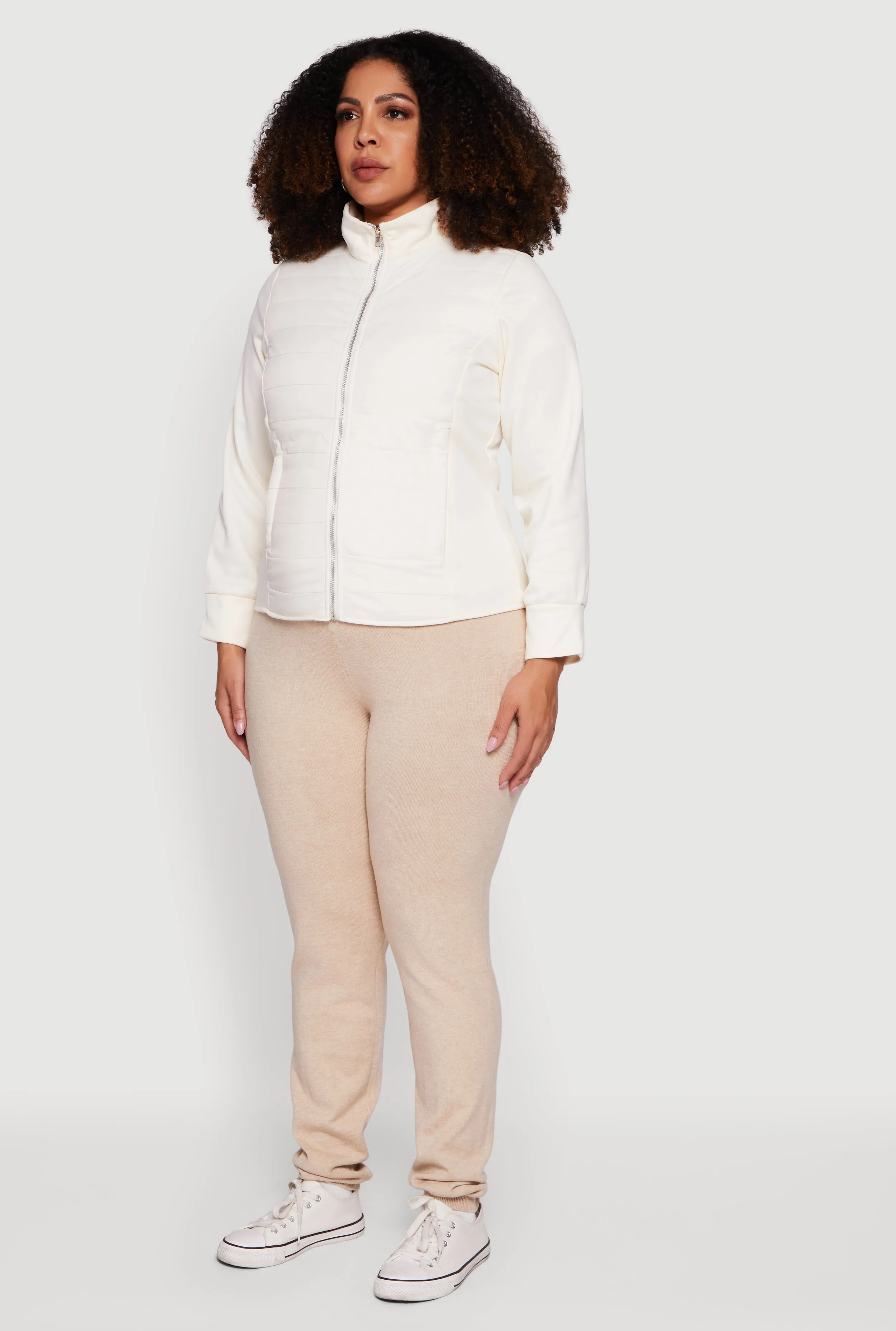 Plus Size Mock Neck Zip Front Puffer Jacket sold by Rainbow product image thumbnail 5