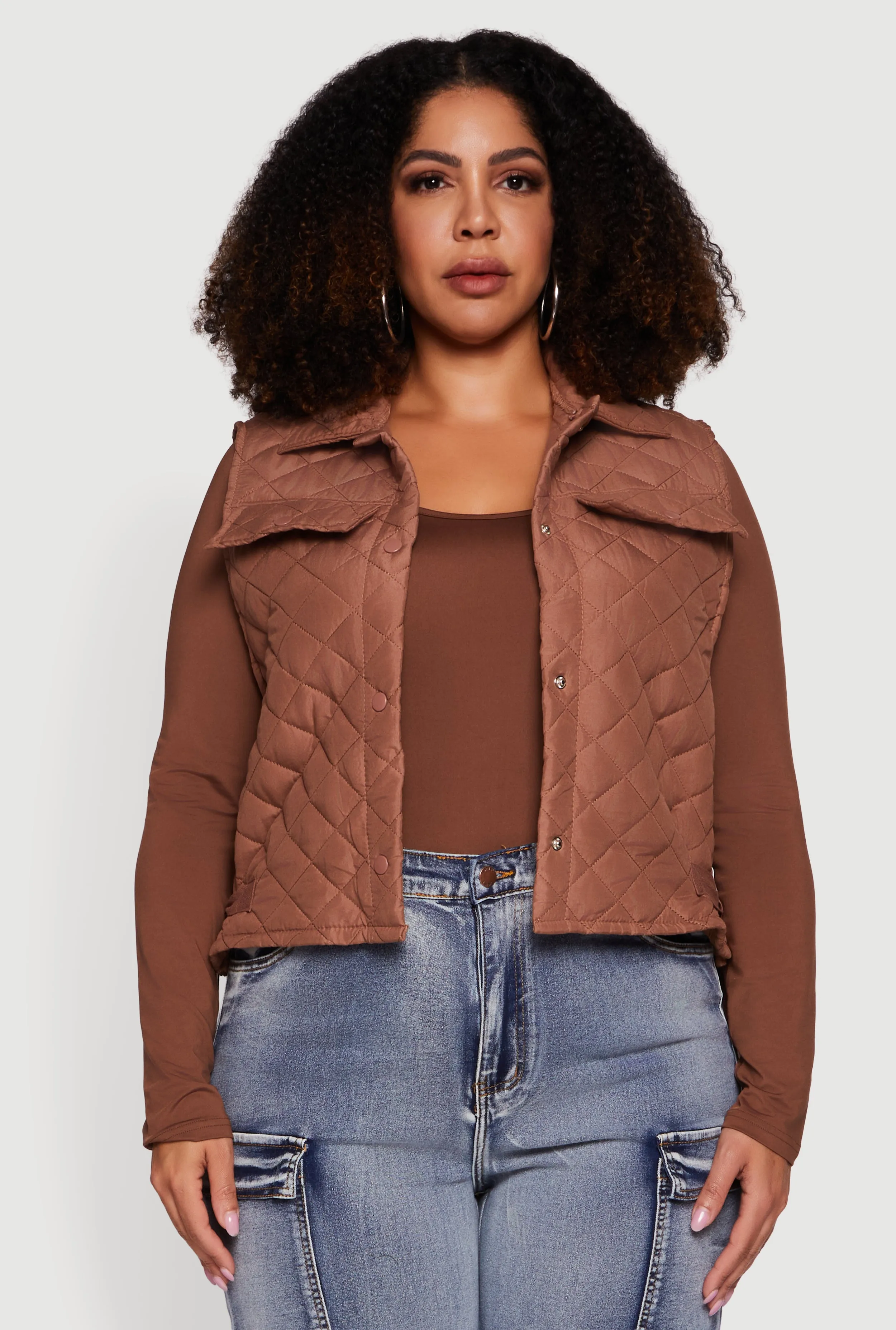 Plus Size Quilted Snap Button Front Vest sold by Rainbow product image thumbnail 2