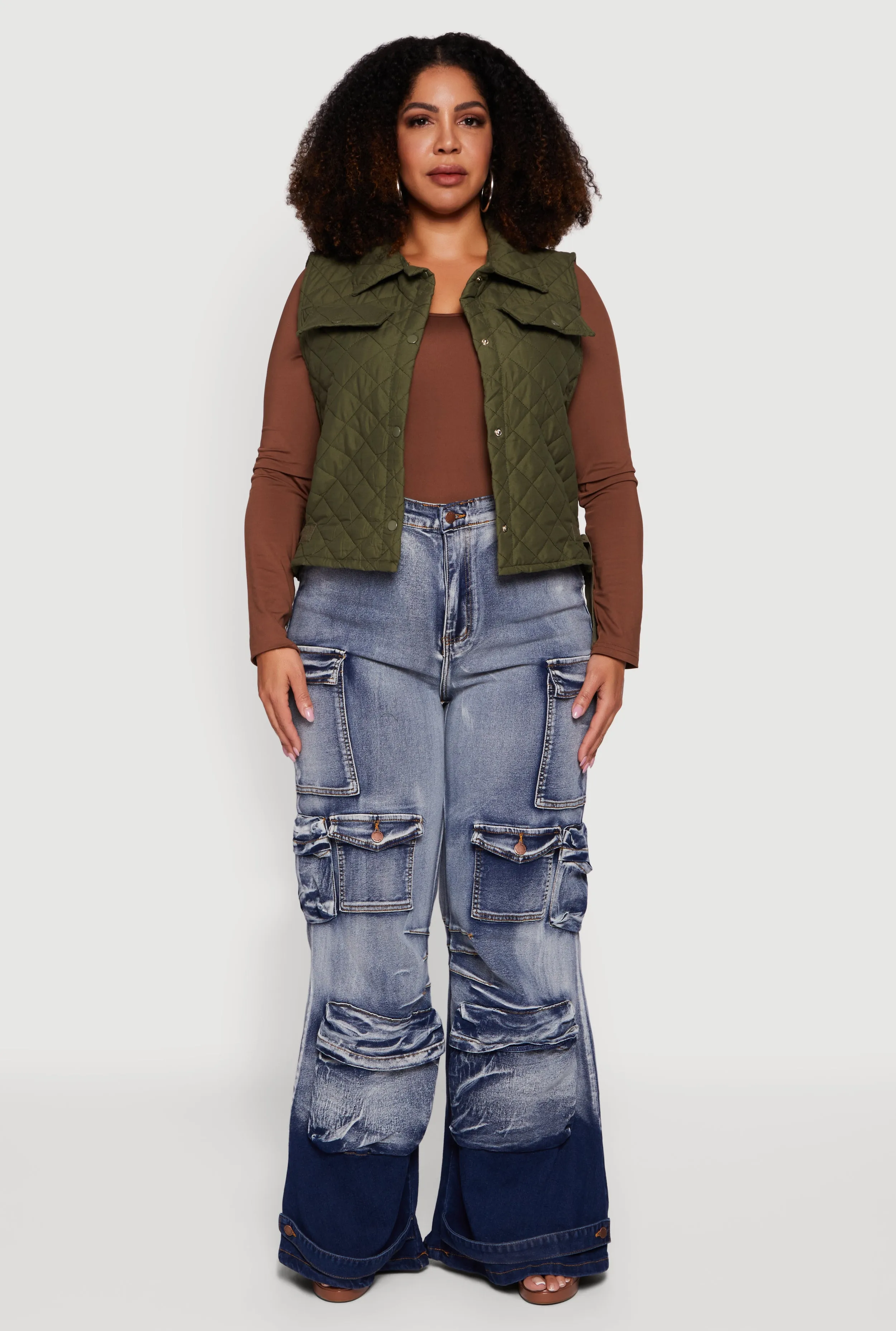 Plus Size Quilted Snap Button Front Vest sold by Rainbow product image thumbnail 4