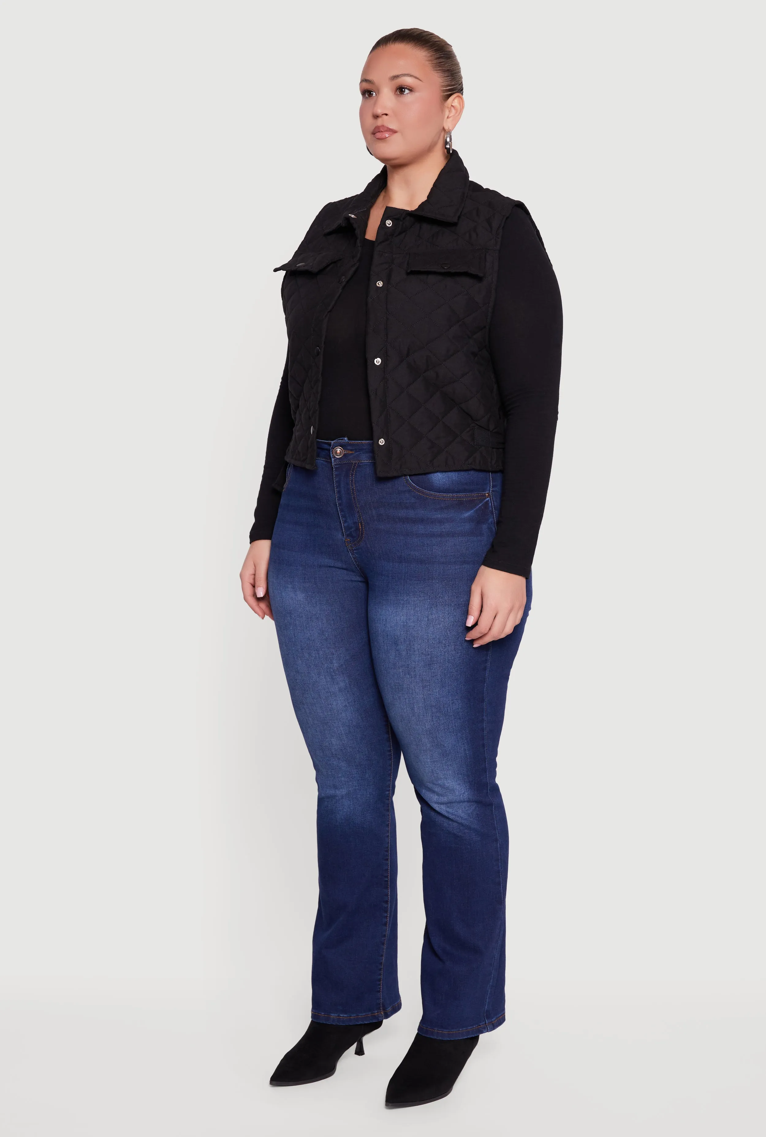 Plus Size Quilted Snap Button Front Vest sold by Rainbow product image thumbnail 5