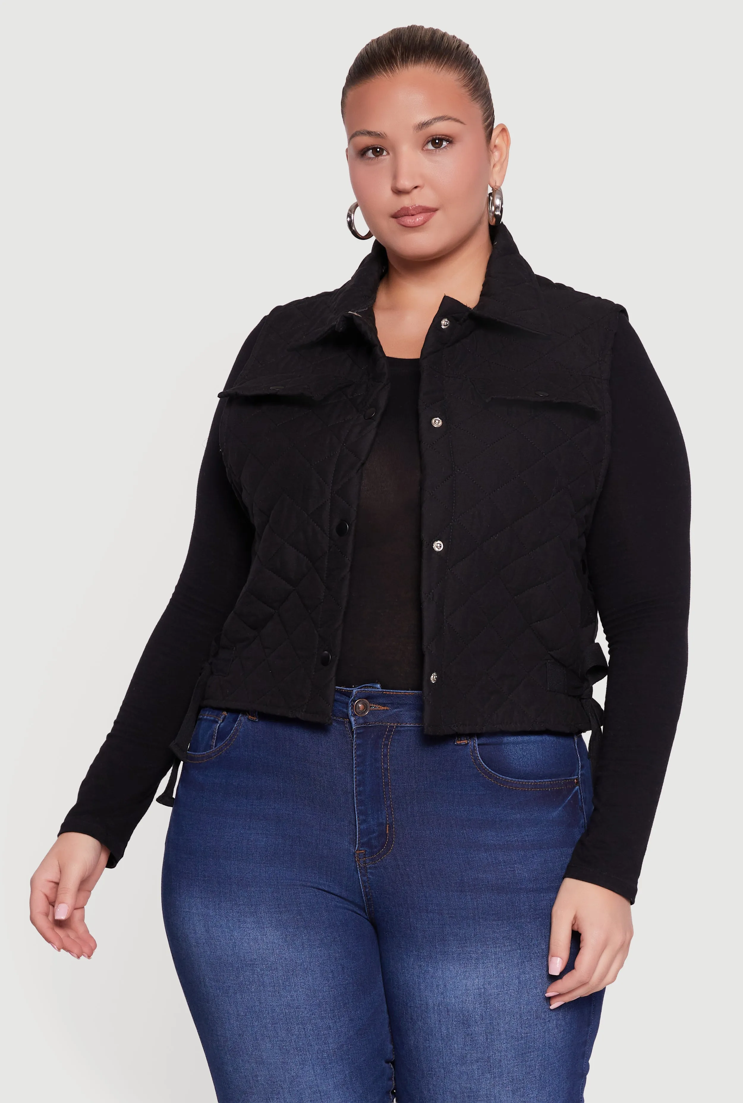 Plus Size Quilted Snap Button Front Vest sold by Rainbow product image thumbnail 2