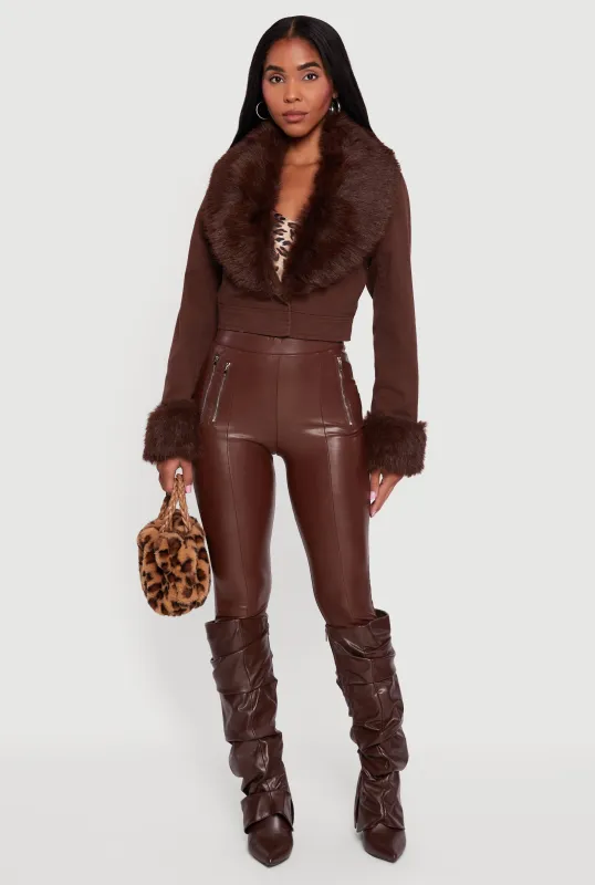 Cropped Denim Jacket with Removable Collar and Cuffs sold by Rainbow