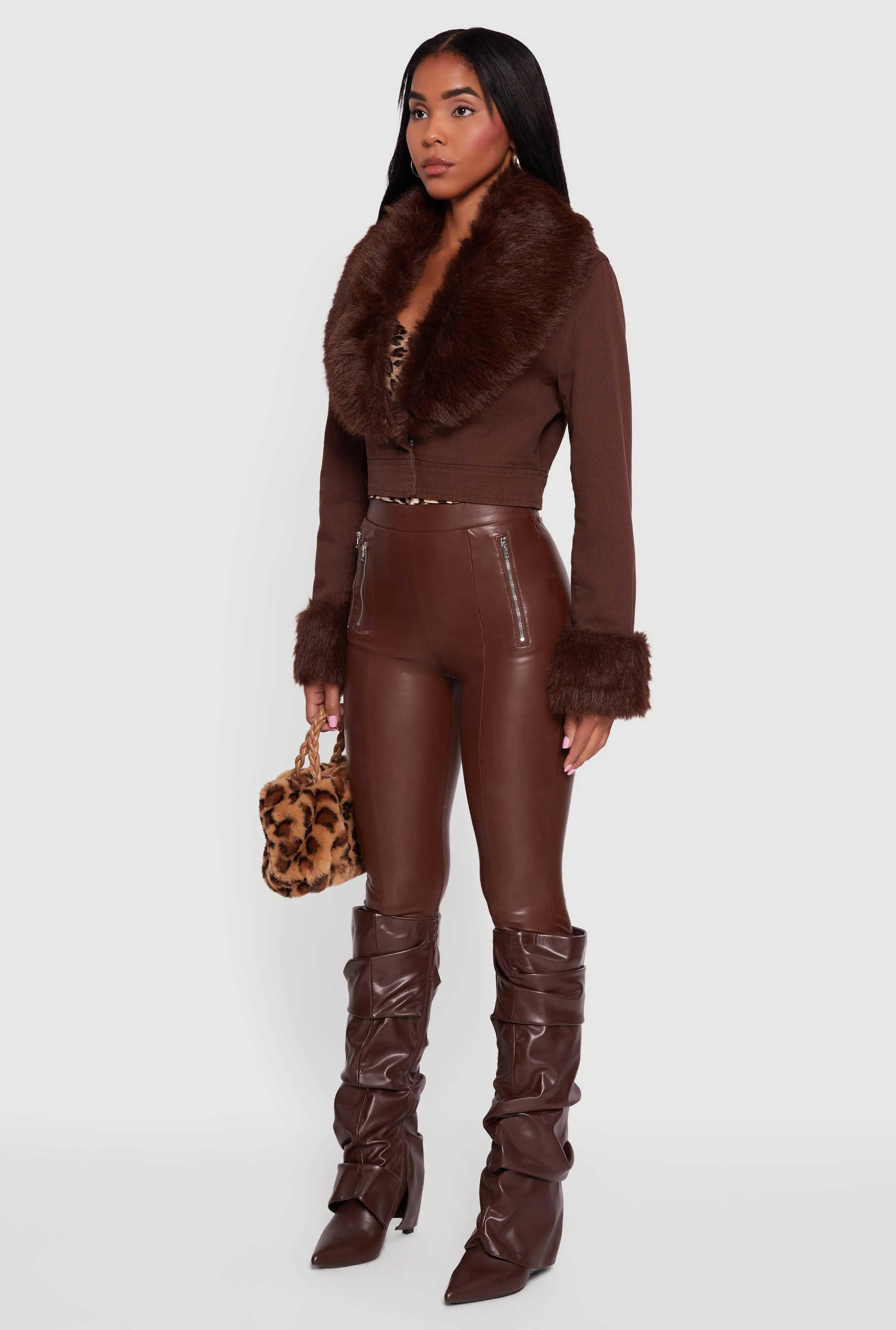 Cropped Denim Jacket with Removable Collar and Cuffs sold by Rainbow product image thumbnail 5