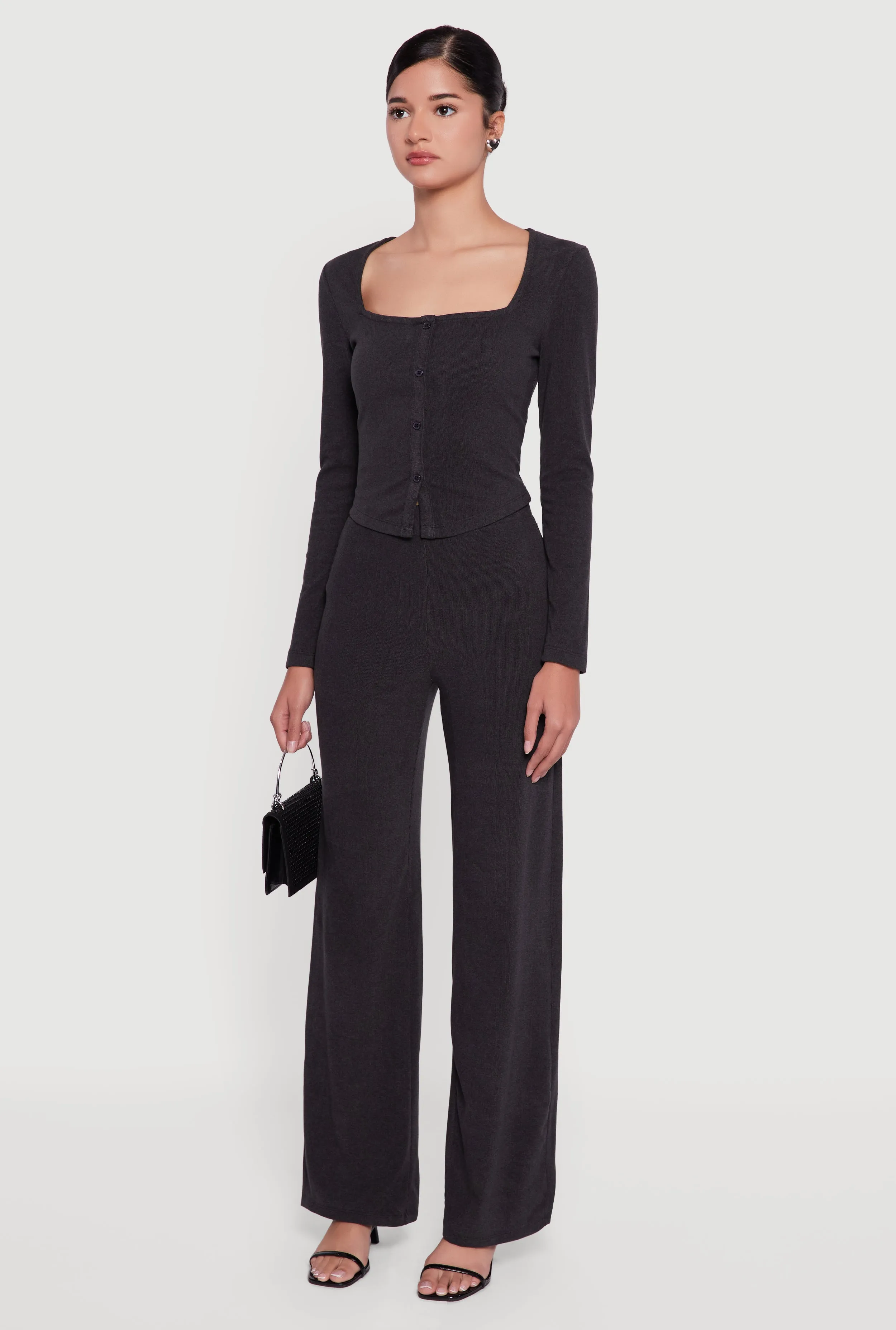 Brushed Knit Long Sleeve Square Neck Top sold by Rainbow product image thumbnail 5