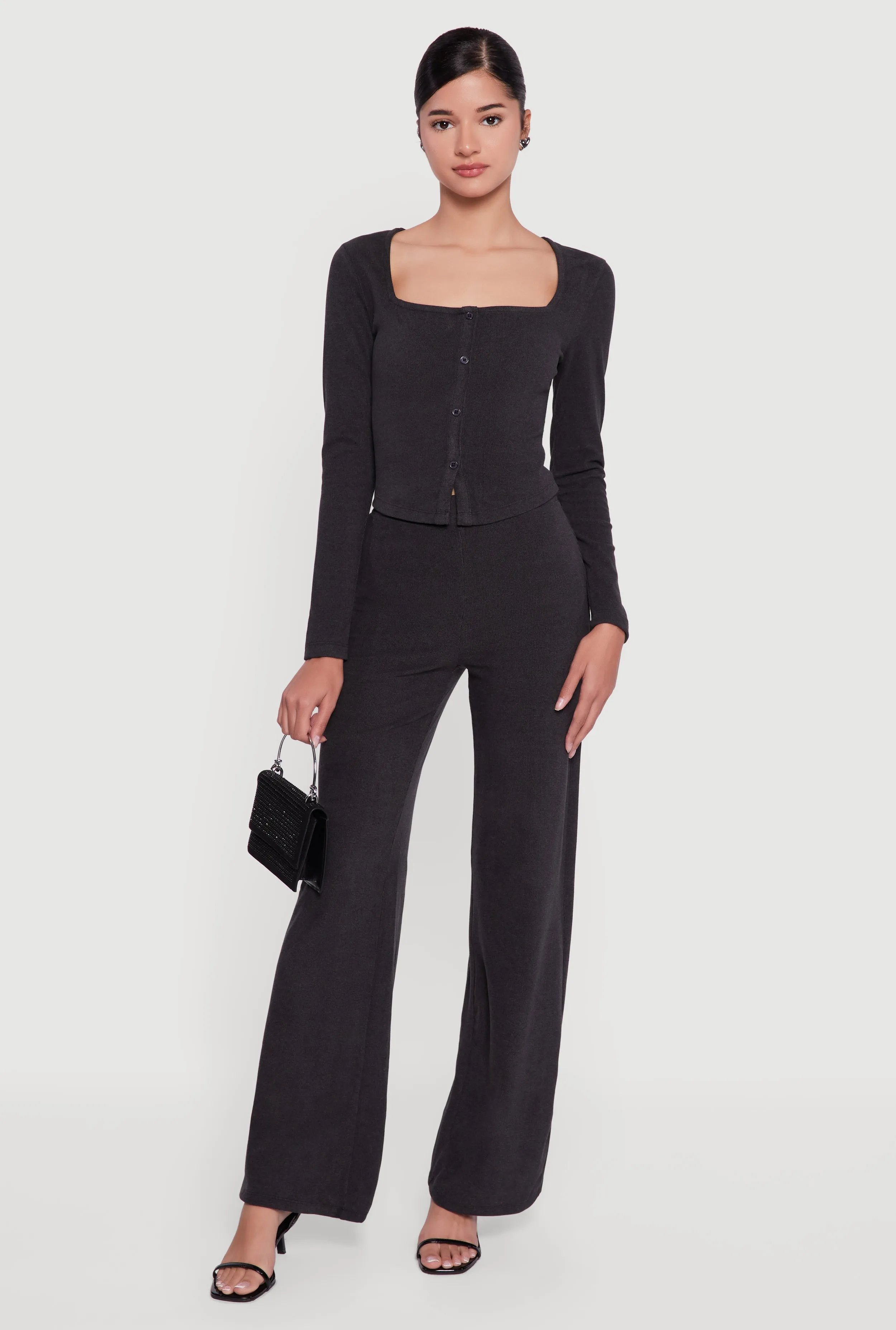 Brushed Knit Long Sleeve Square Neck Top sold by Rainbow product image thumbnail 2